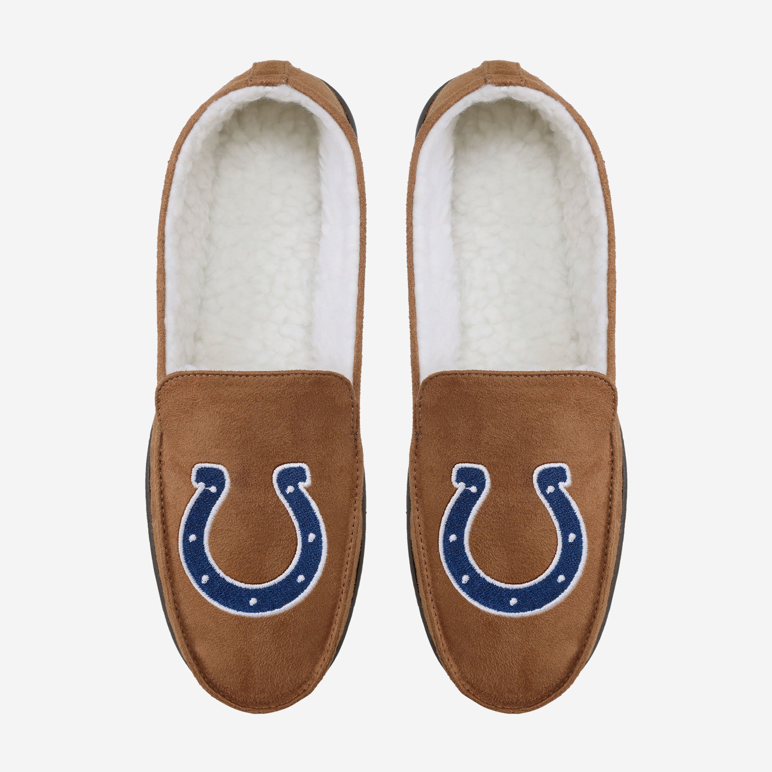 Stylish Indianapolis Colts Beige Moccasin Slippers - Show Your Team Spirit!