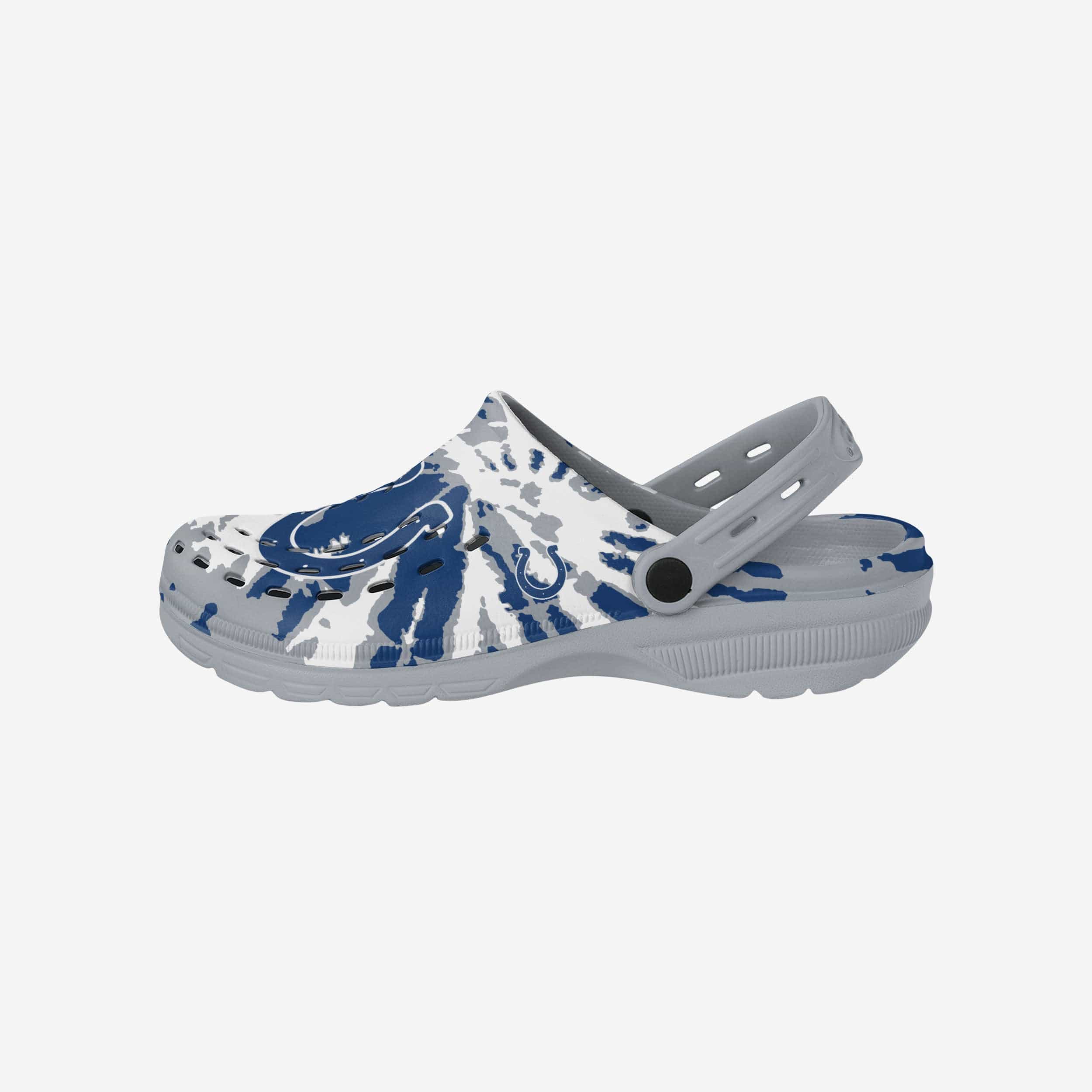 Awesome Indianapolis Colts Tie - Dye Clogs with Straps