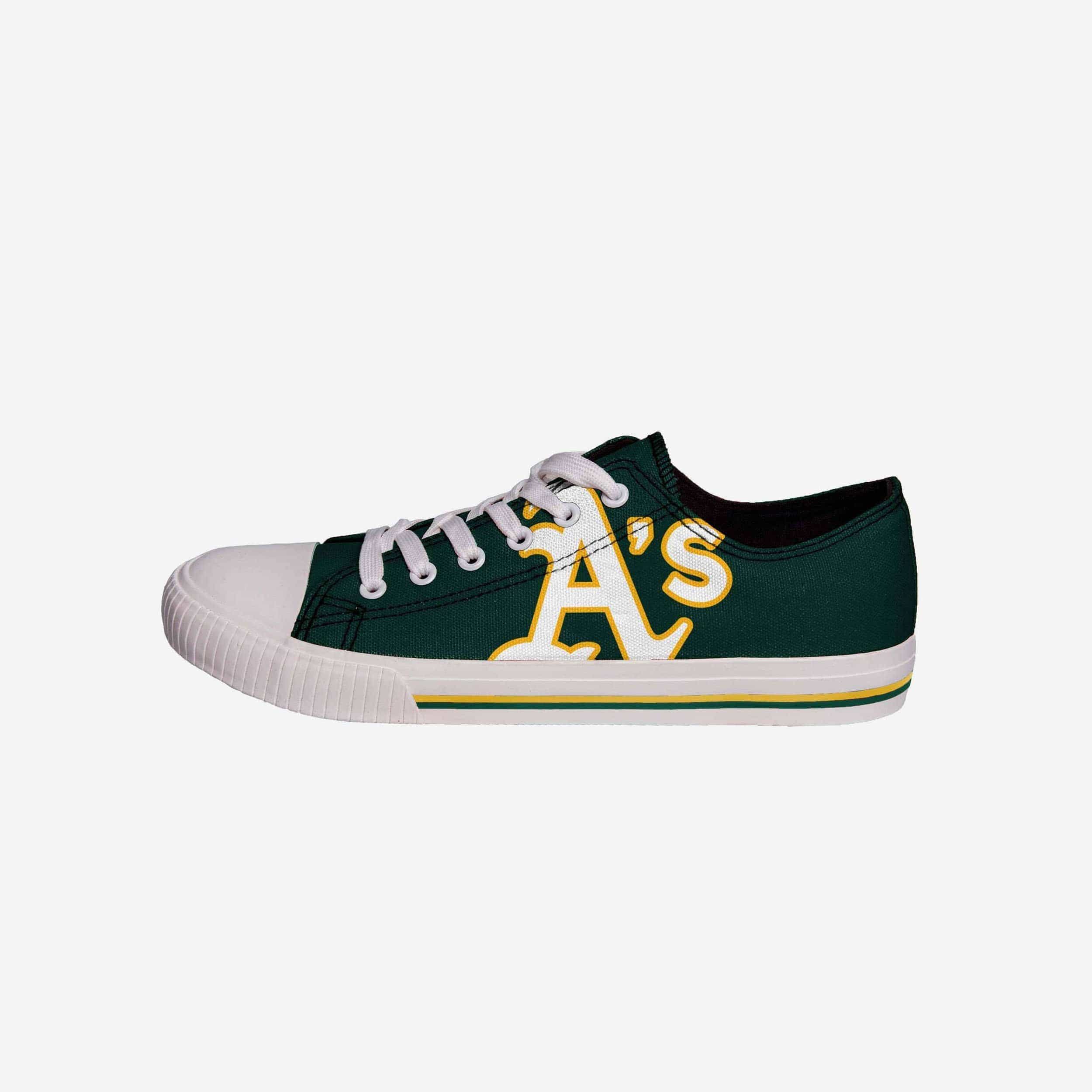 Oakland Athletics Men's Stylish Low-Top Big Logo Canvas Shoes