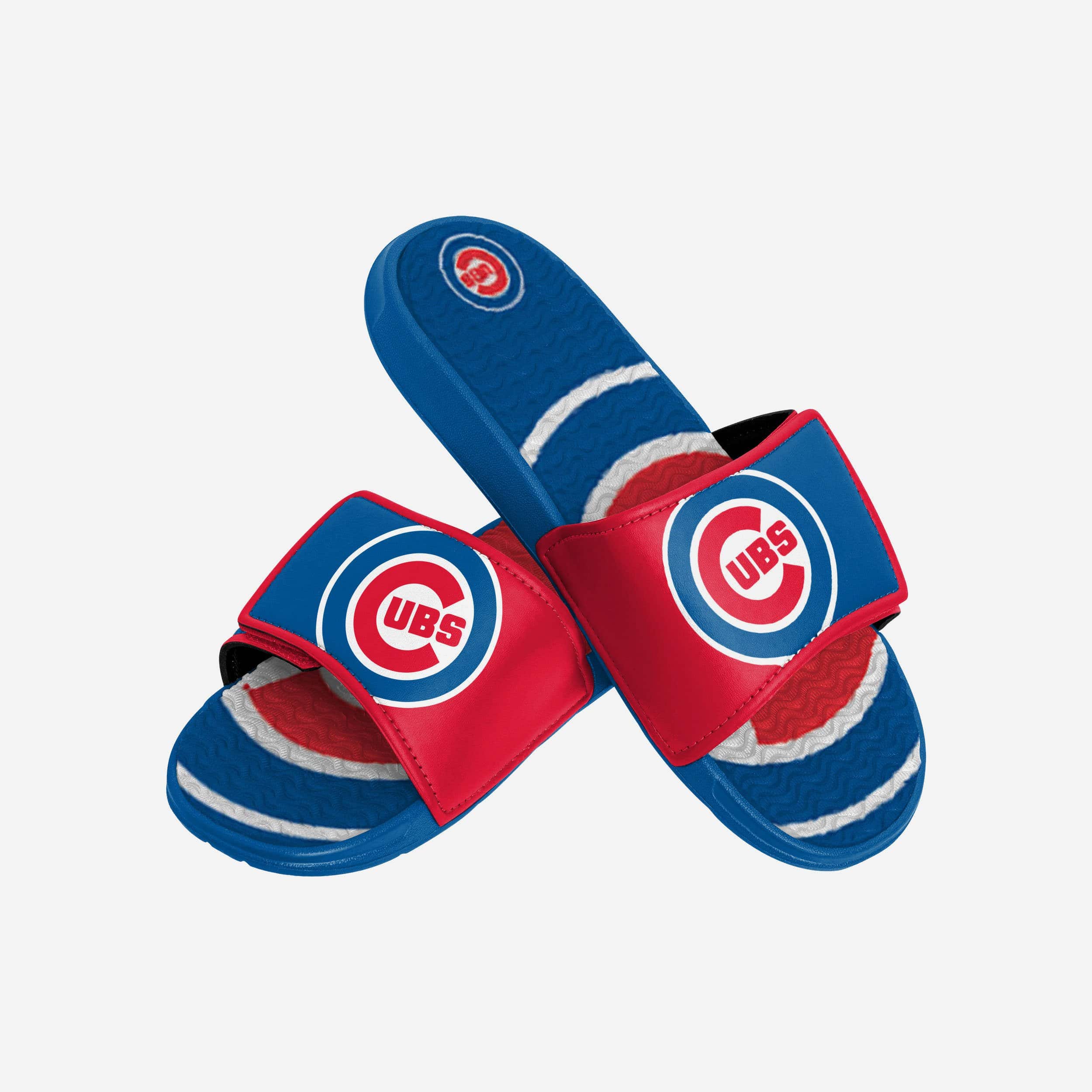 Chicago Cubs Bold Colorblock Gel Slides - Show Your Team Spirit!