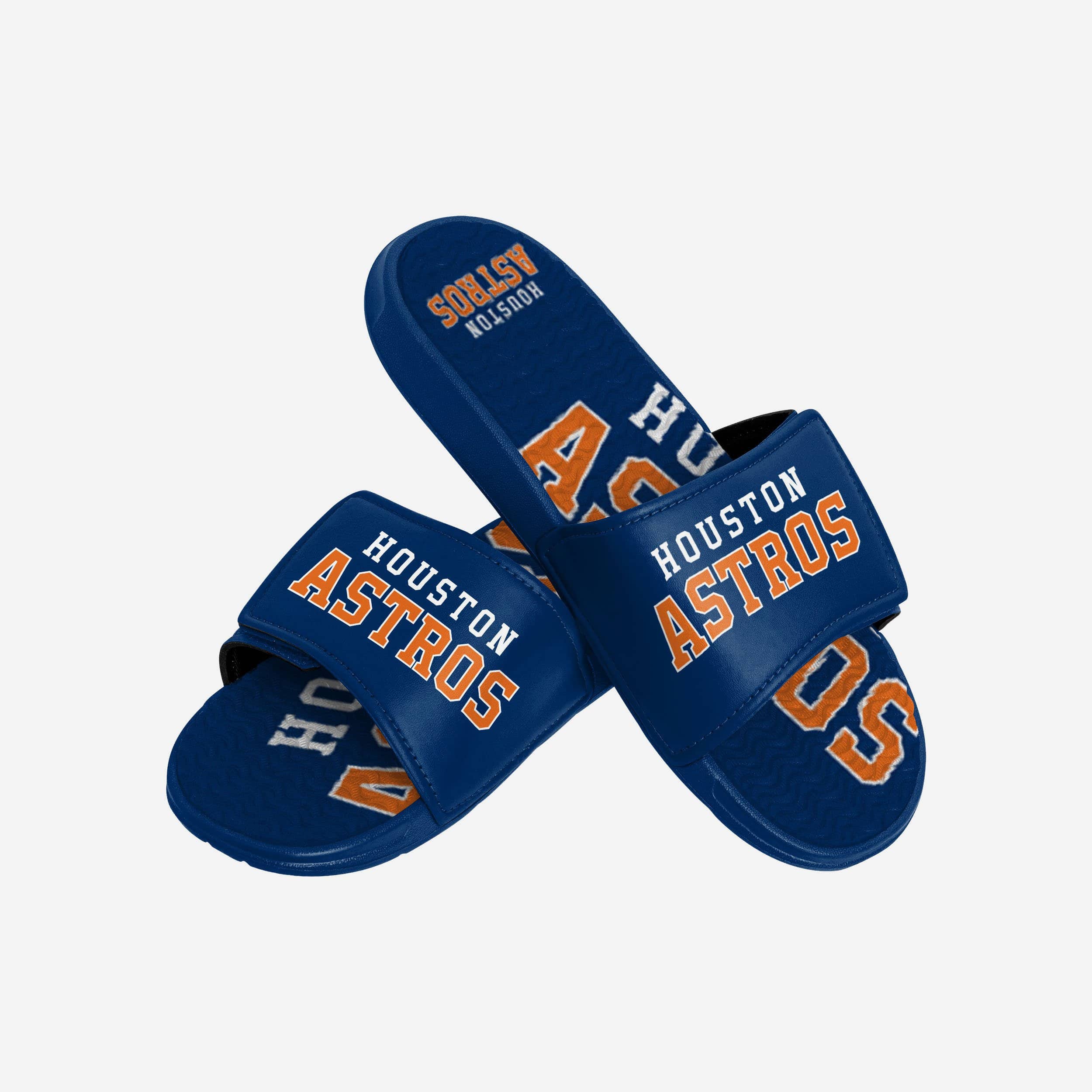 Houston Astros Big Logo Colorblock Gel Slides - Show Your Team Spirit!