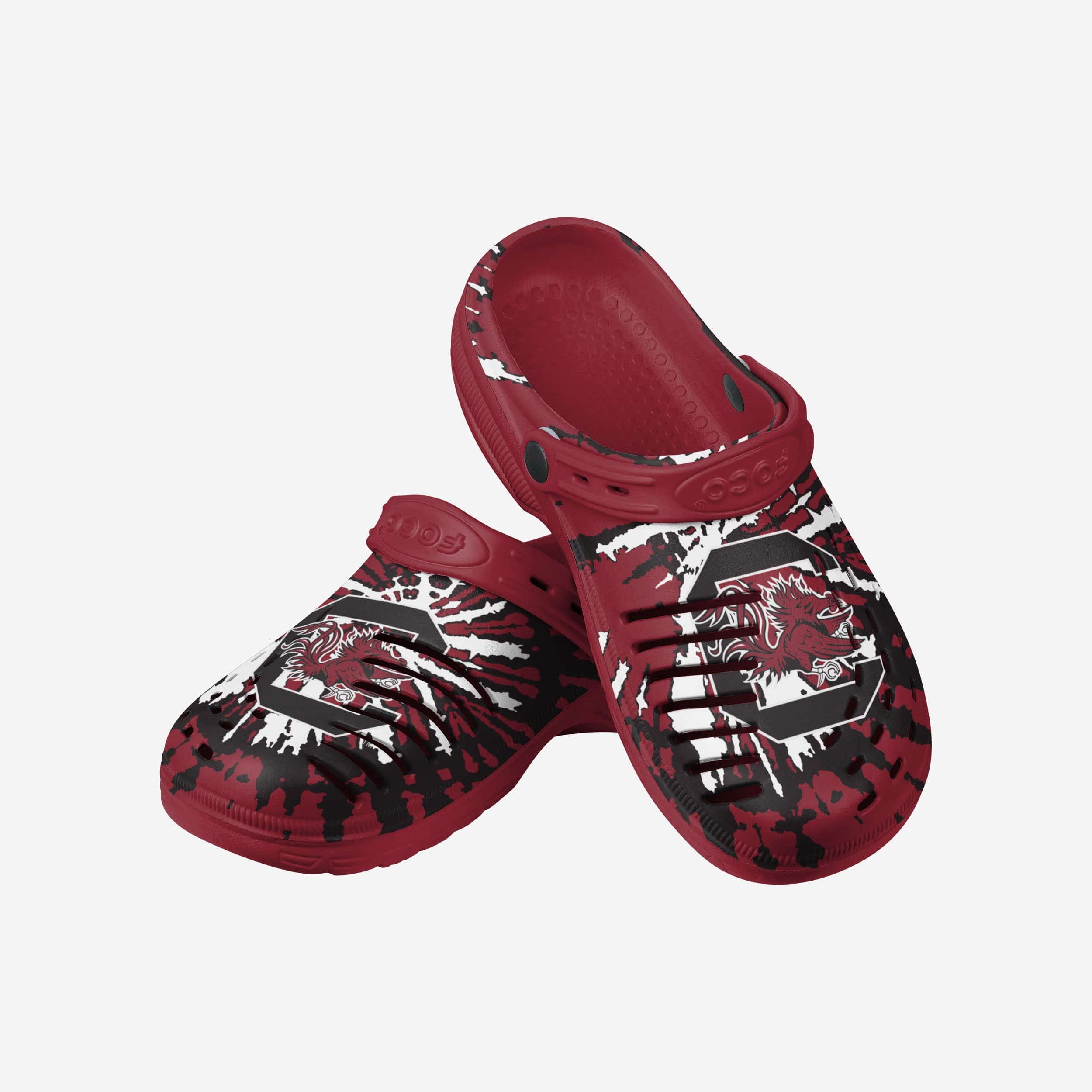 South Carolina Gamecocks Stylish Tie - Dye Clogs with Straps