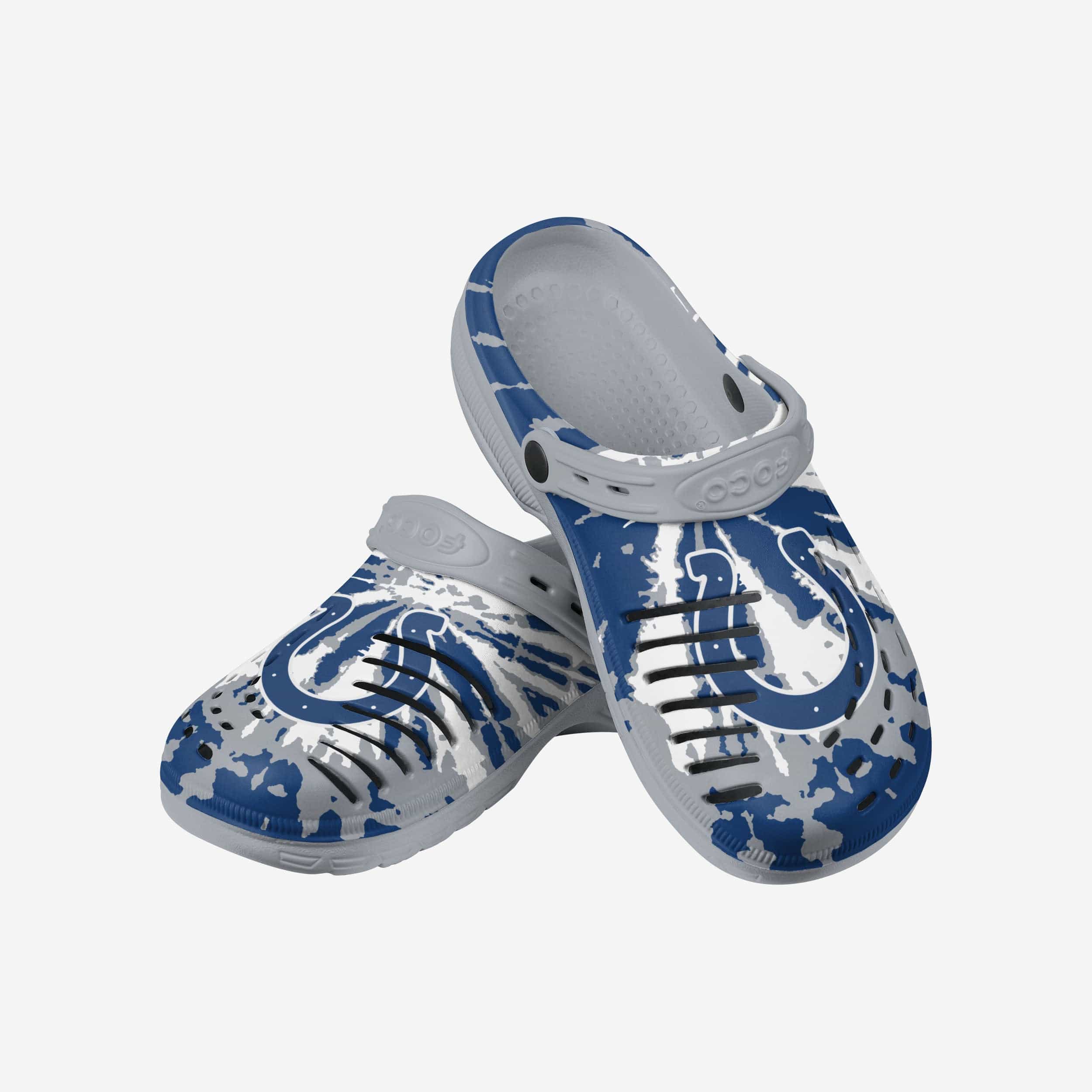 Awesome Indianapolis Colts Tie - Dye Clogs with Straps