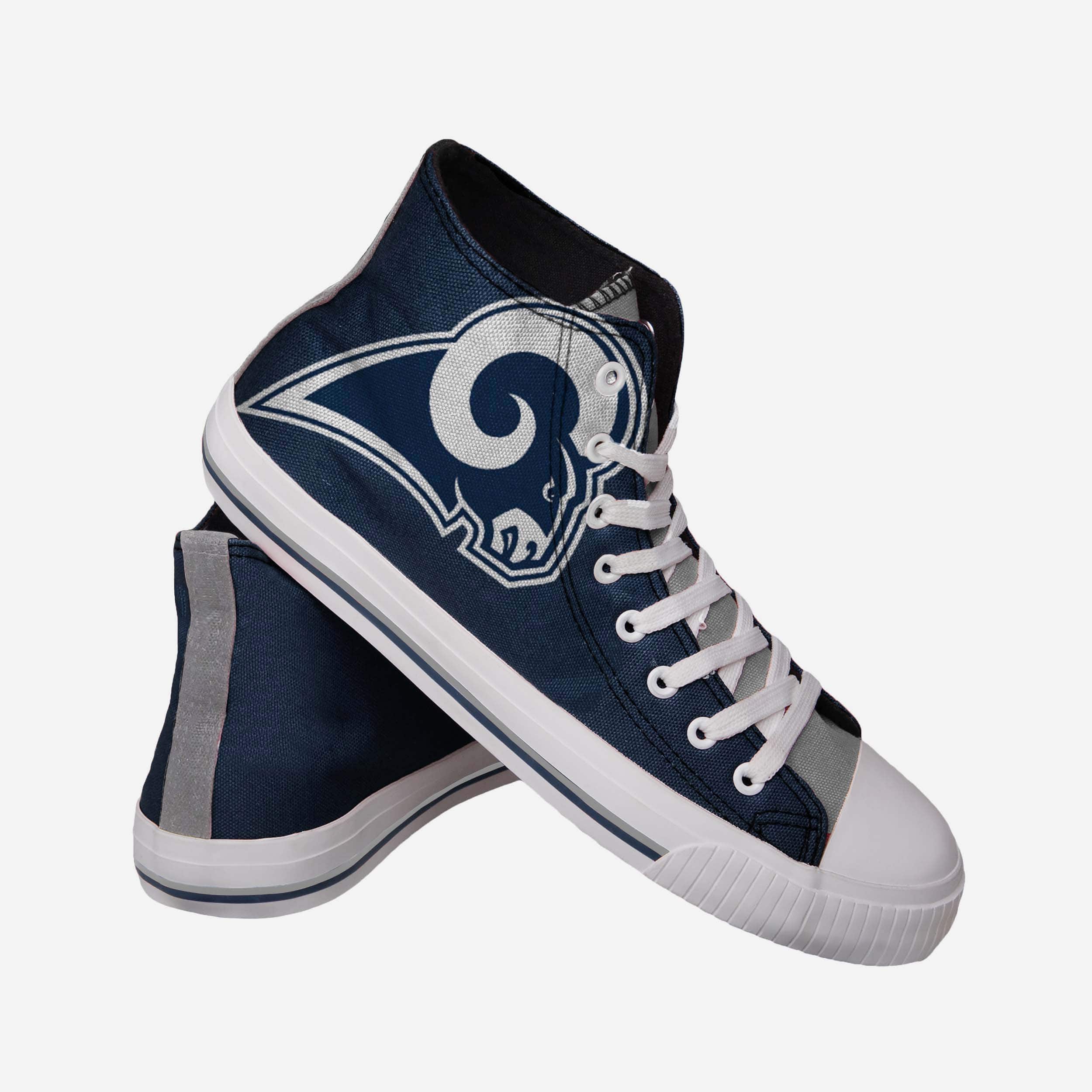 Los Angeles Rams Men's High-Top Big Logo Canvas Sneakers - Show Your Team Spirit!