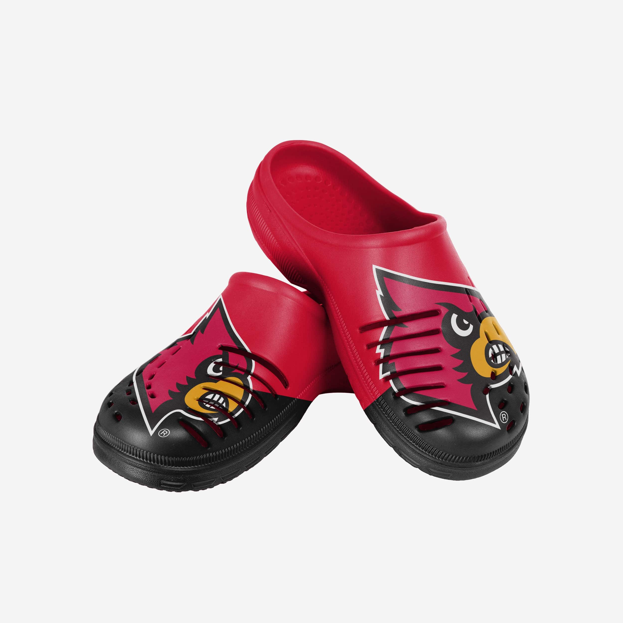 Louisville Cardinals Stylish Colorblock Big Logo Clogs