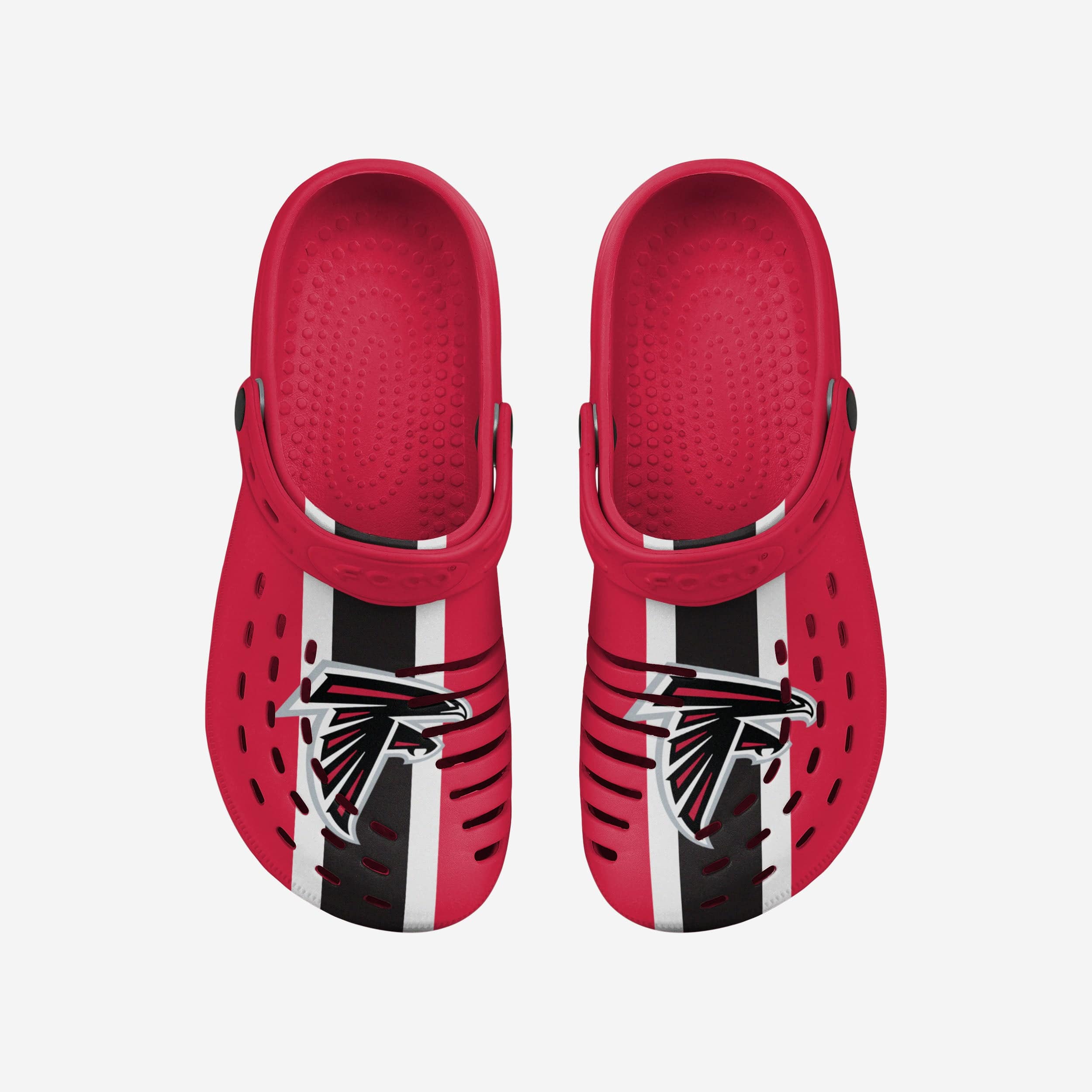 Atlanta Falcons Stylish Team Stripe Clogs with Straps