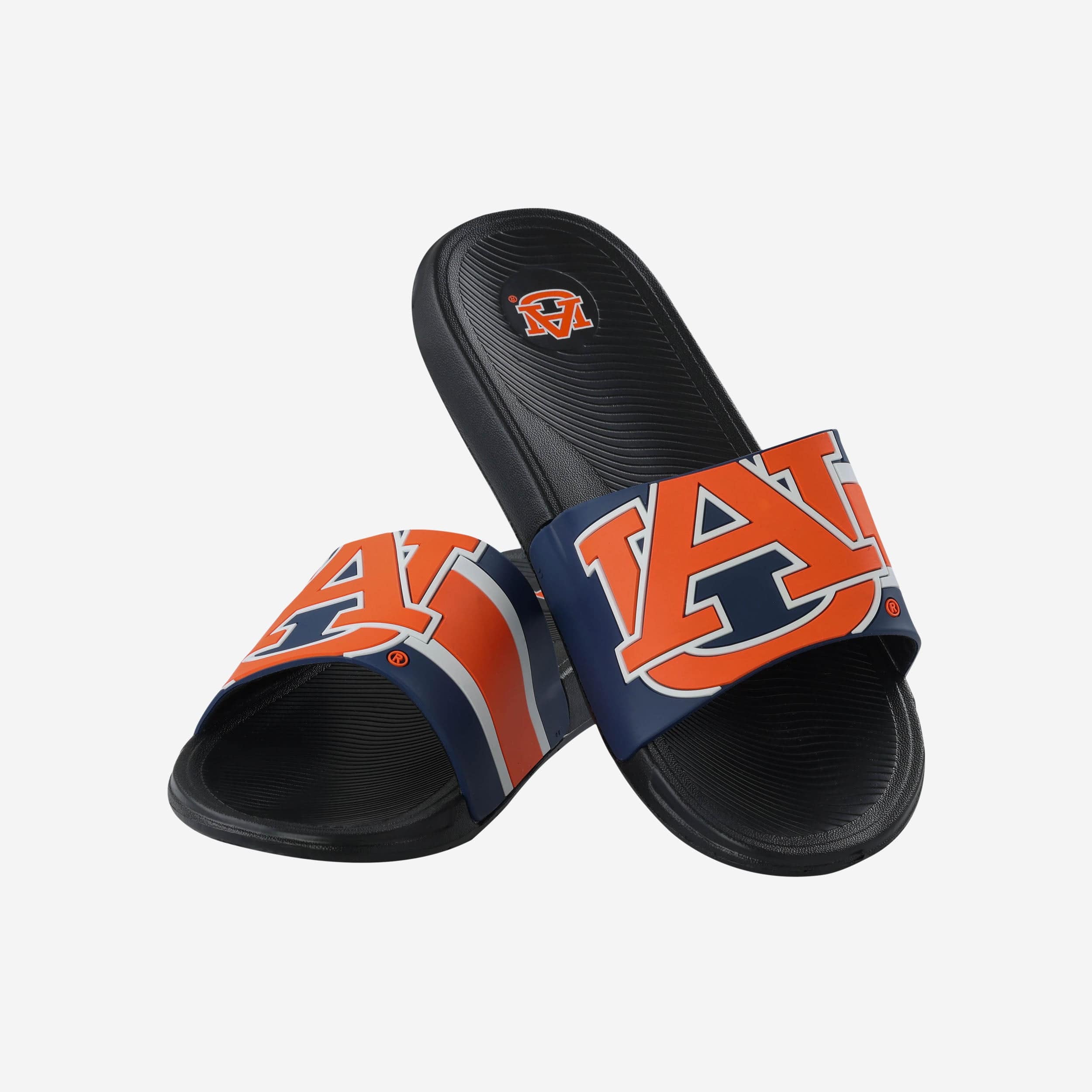 Auburn Tigers Striped Bold Logo Raised Slides - Stand Out in Style!