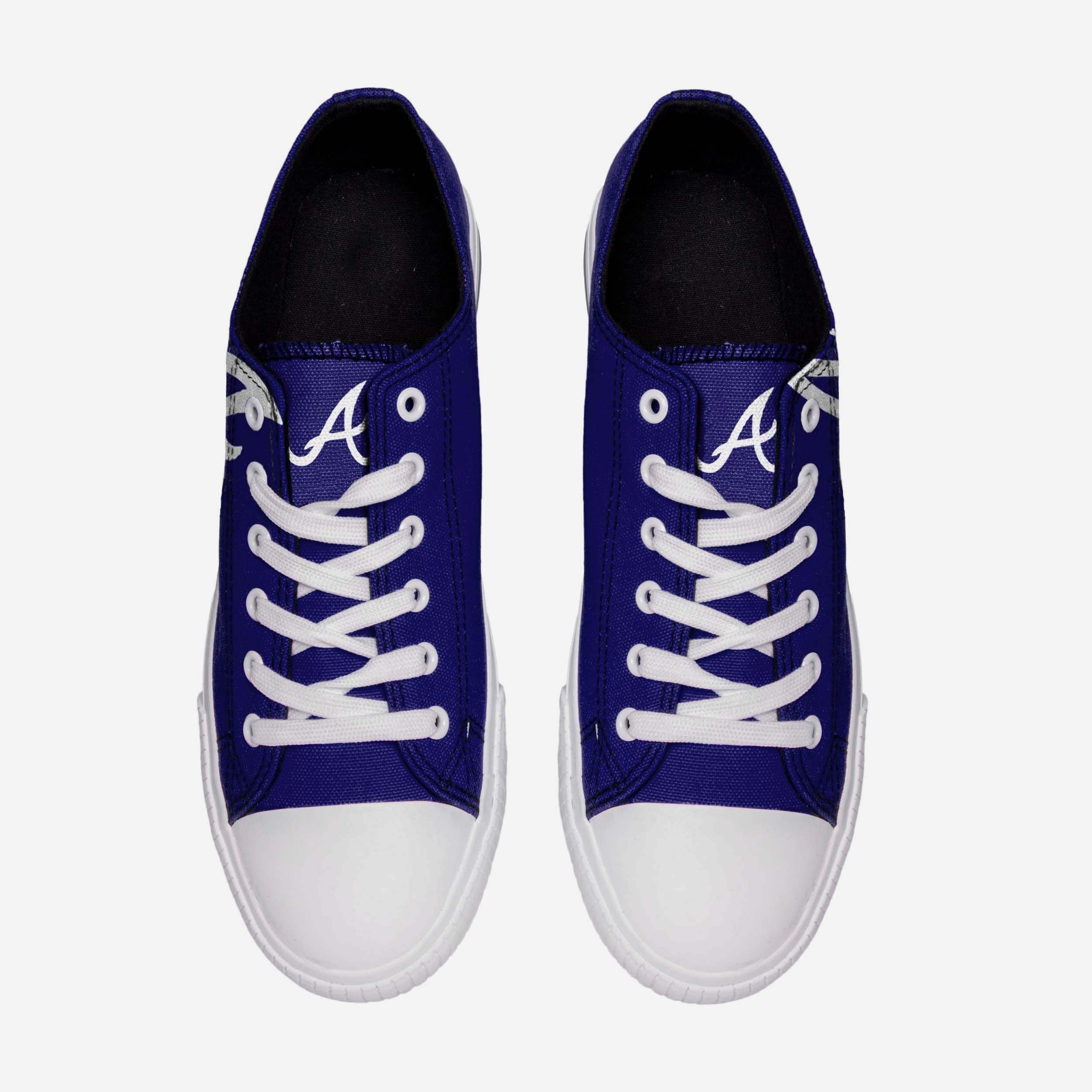 Atlanta Braves Men's Stylish Low-Top Big Logo Canvas Shoes