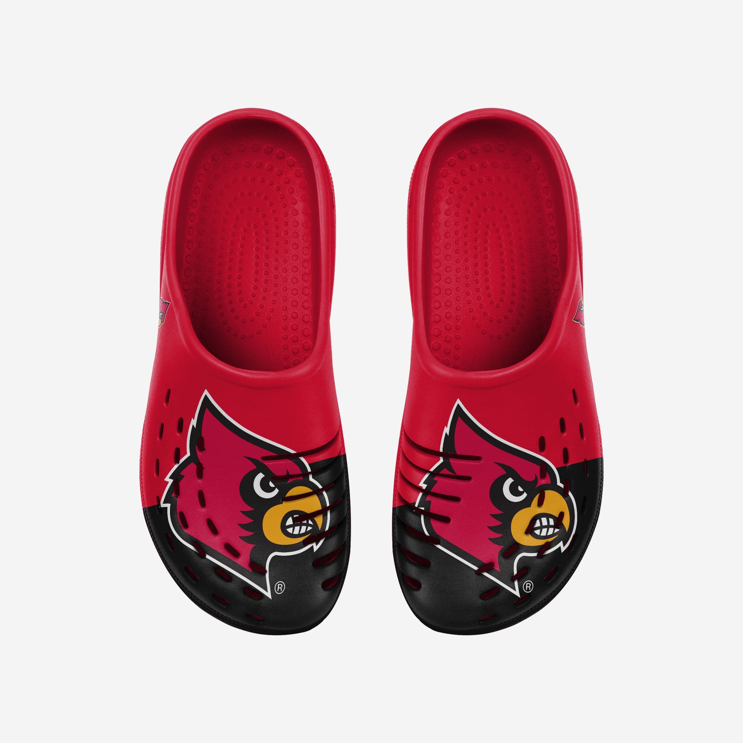 Louisville Cardinals Stylish Colorblock Big Logo Clogs