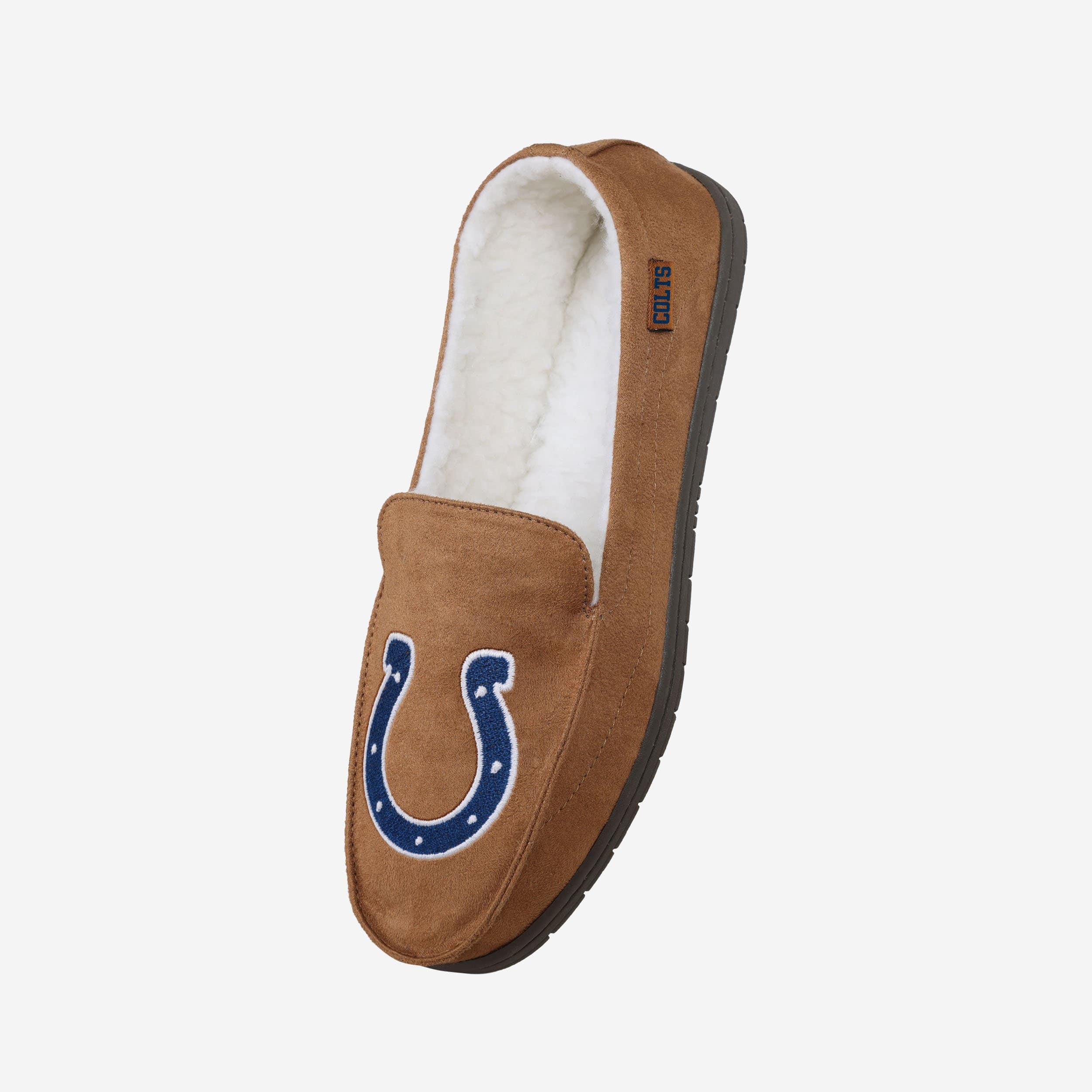 Stylish Indianapolis Colts Beige Moccasin Slippers - Show Your Team Spirit!