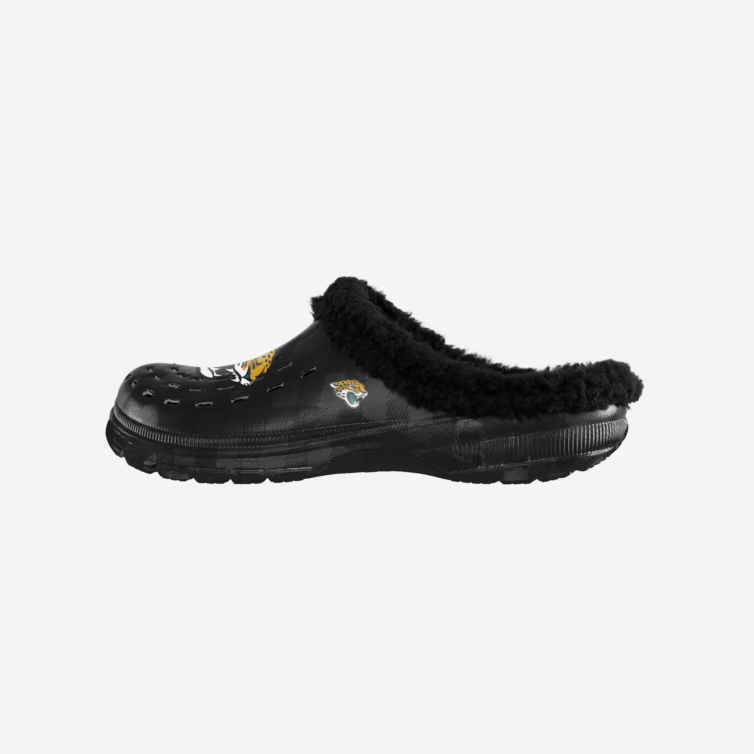 Jacksonville Jaguars Super Cozy Sherpa - Lined Buffalo Check Clogs