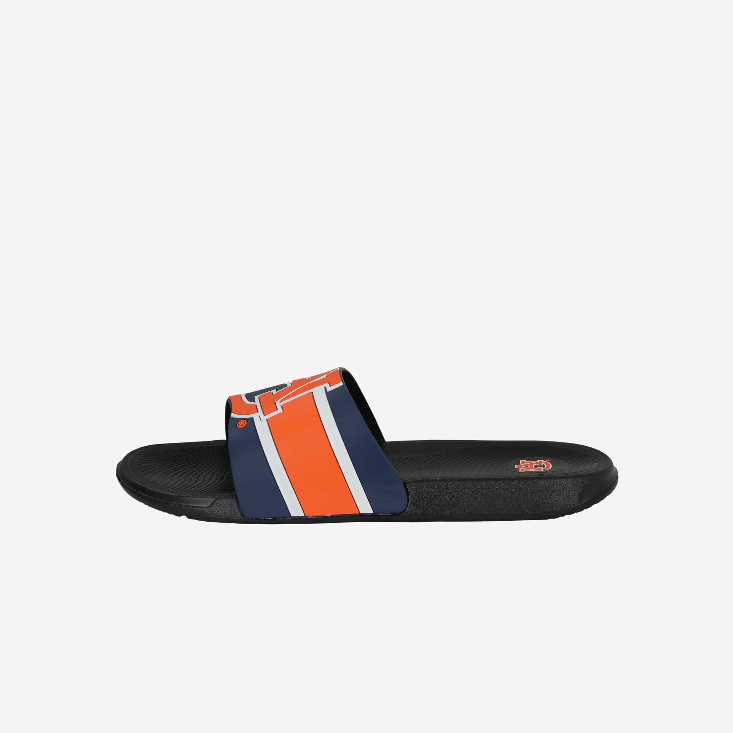 Auburn Tigers Striped Bold Logo Raised Slides - Stand Out in Style!