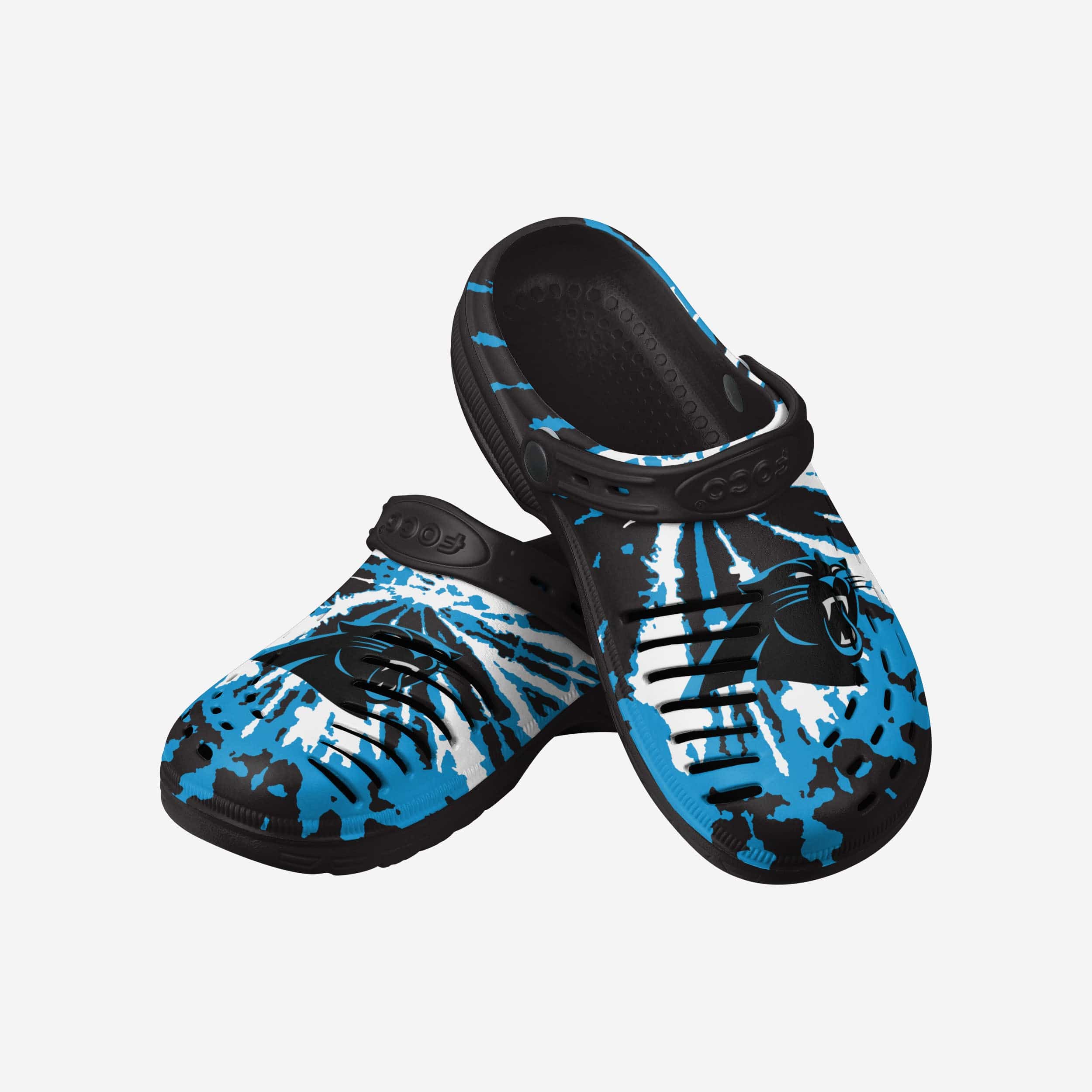 Carolina Panthers Stylish Tie - Dye Clogs with Straps