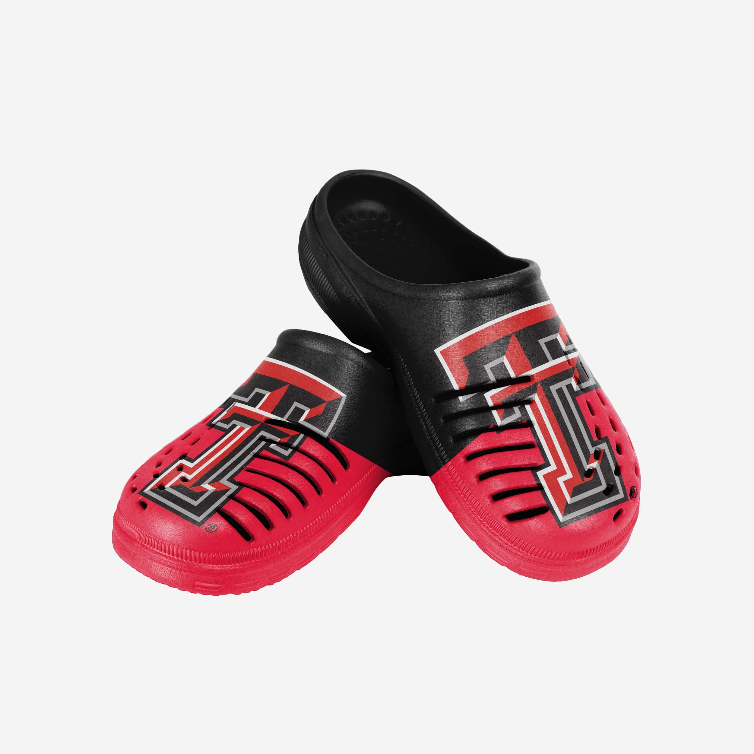 Texas Tech Red Raiders Colorblock Big Logo Clogs - Stylish Team Spirit Footwear