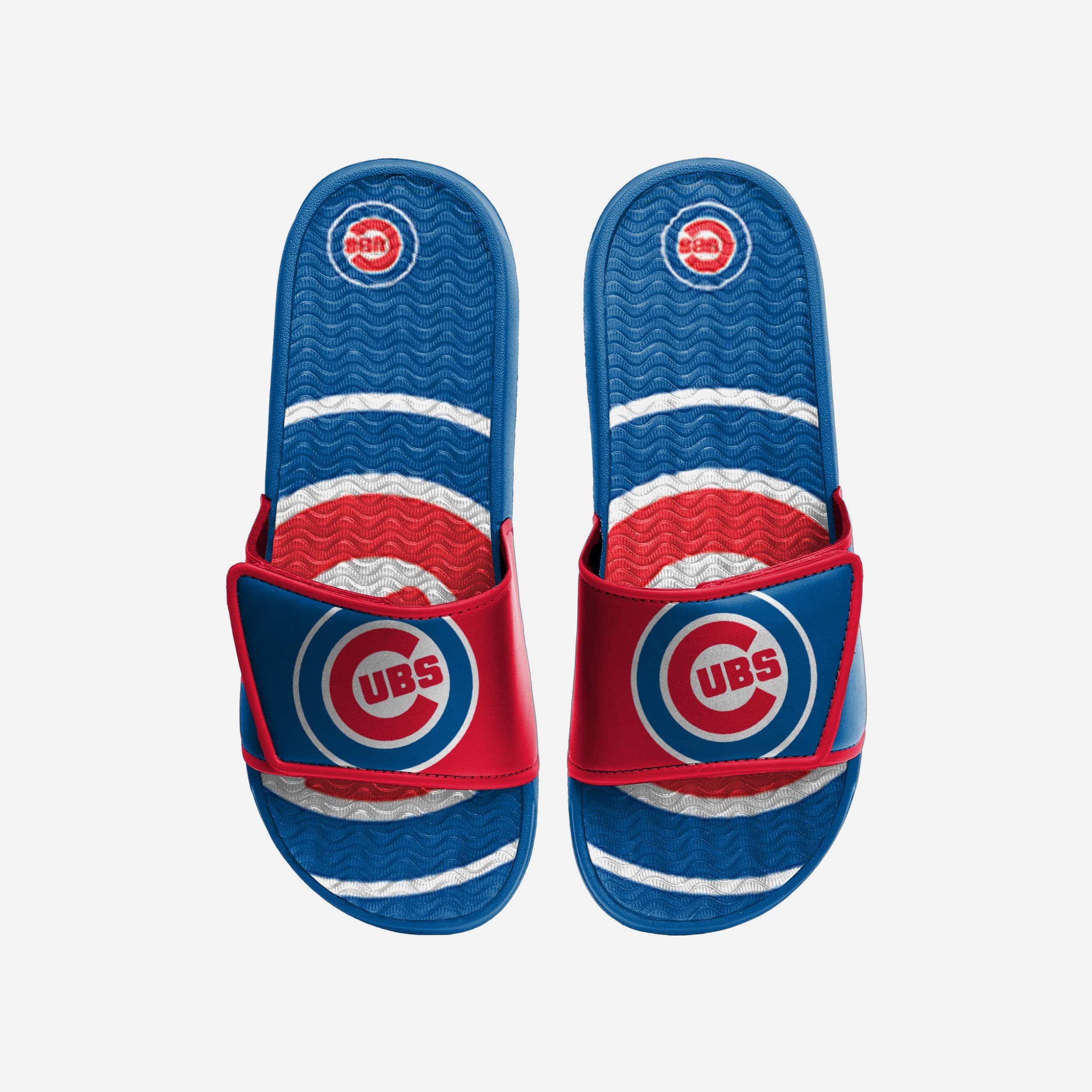 Chicago Cubs Bold Colorblock Gel Slides - Show Your Team Spirit!