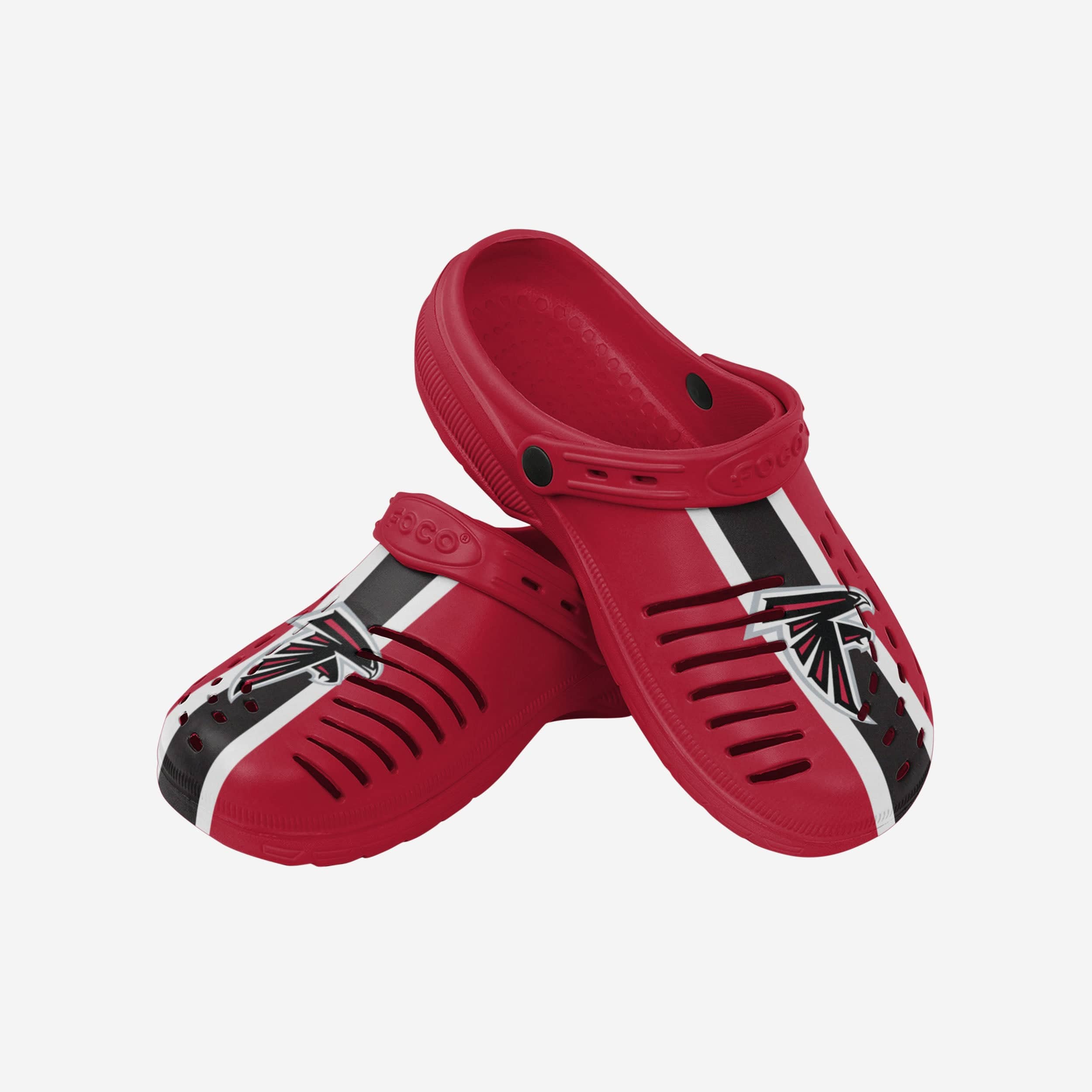 Atlanta Falcons Stylish Team Stripe Clogs with Straps