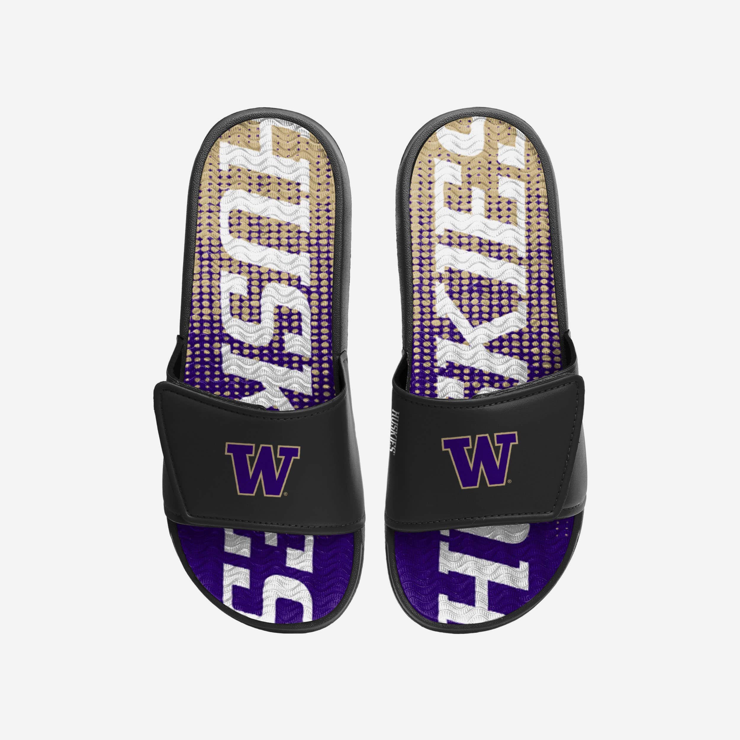 Washington Huskies Gradient Wordmark Gel Slides - The Ultimate Fan Footwear