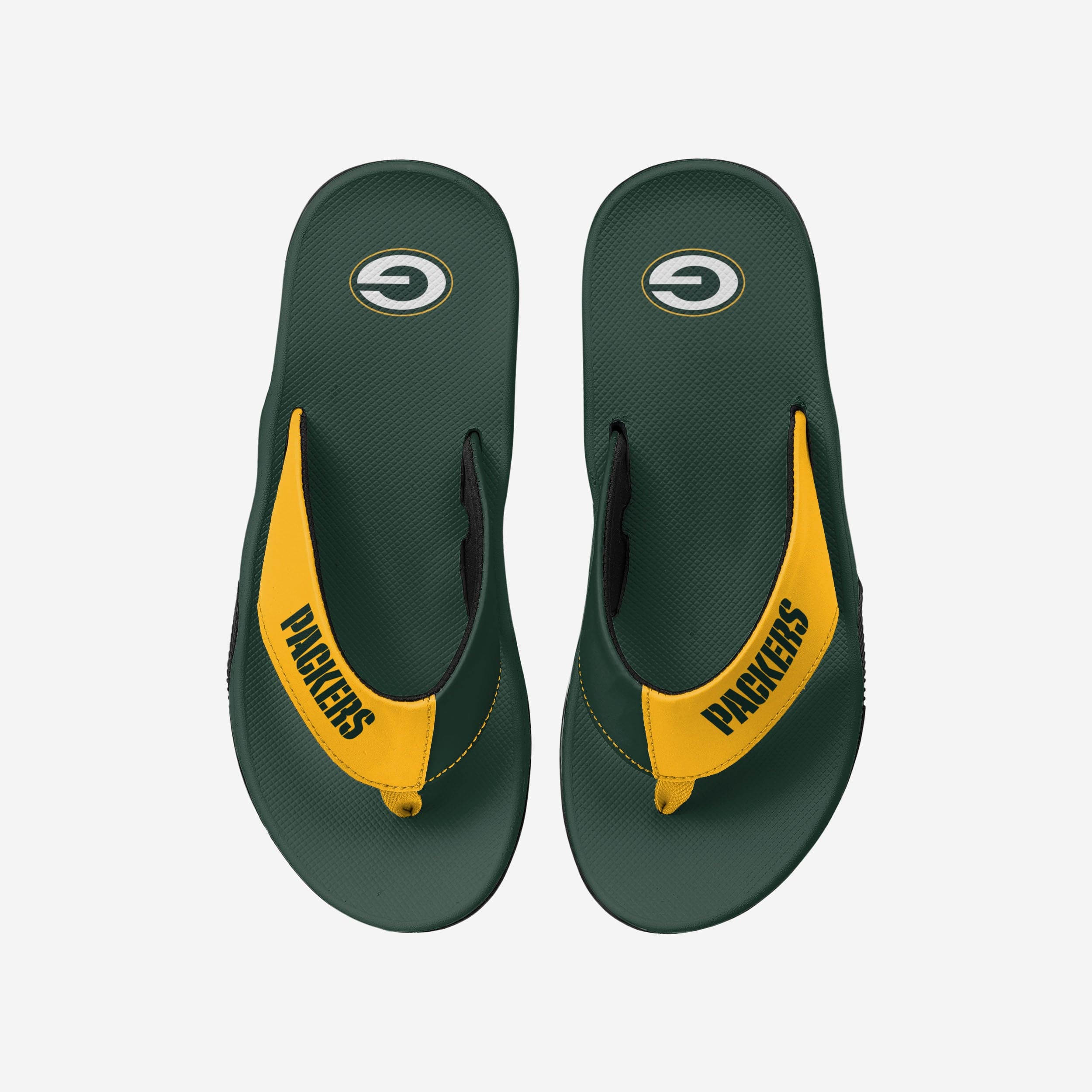 Green Bay Packers Team Color Contour Flip Flops - The Ultimate Fan Gear