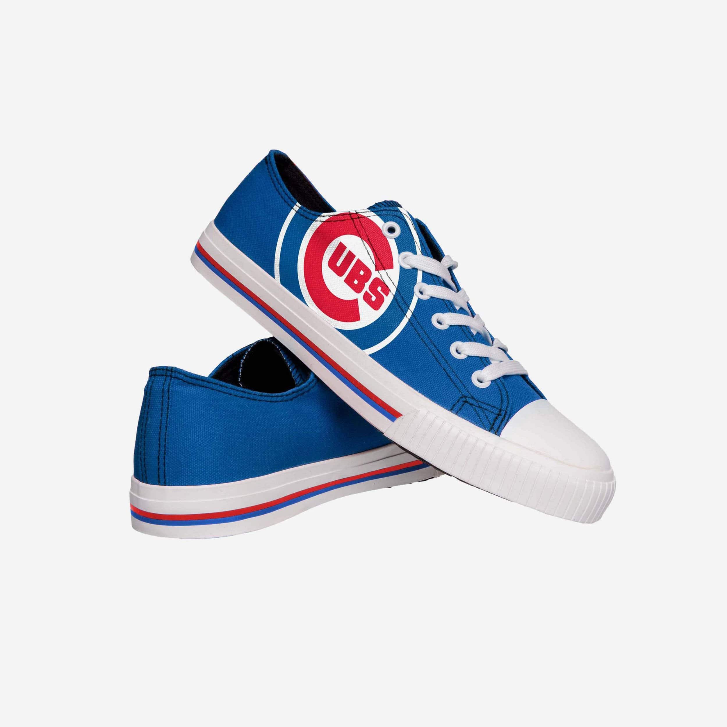 Chicago Cubs Men's Stylish Low-Top Big Logo Canvas Shoes