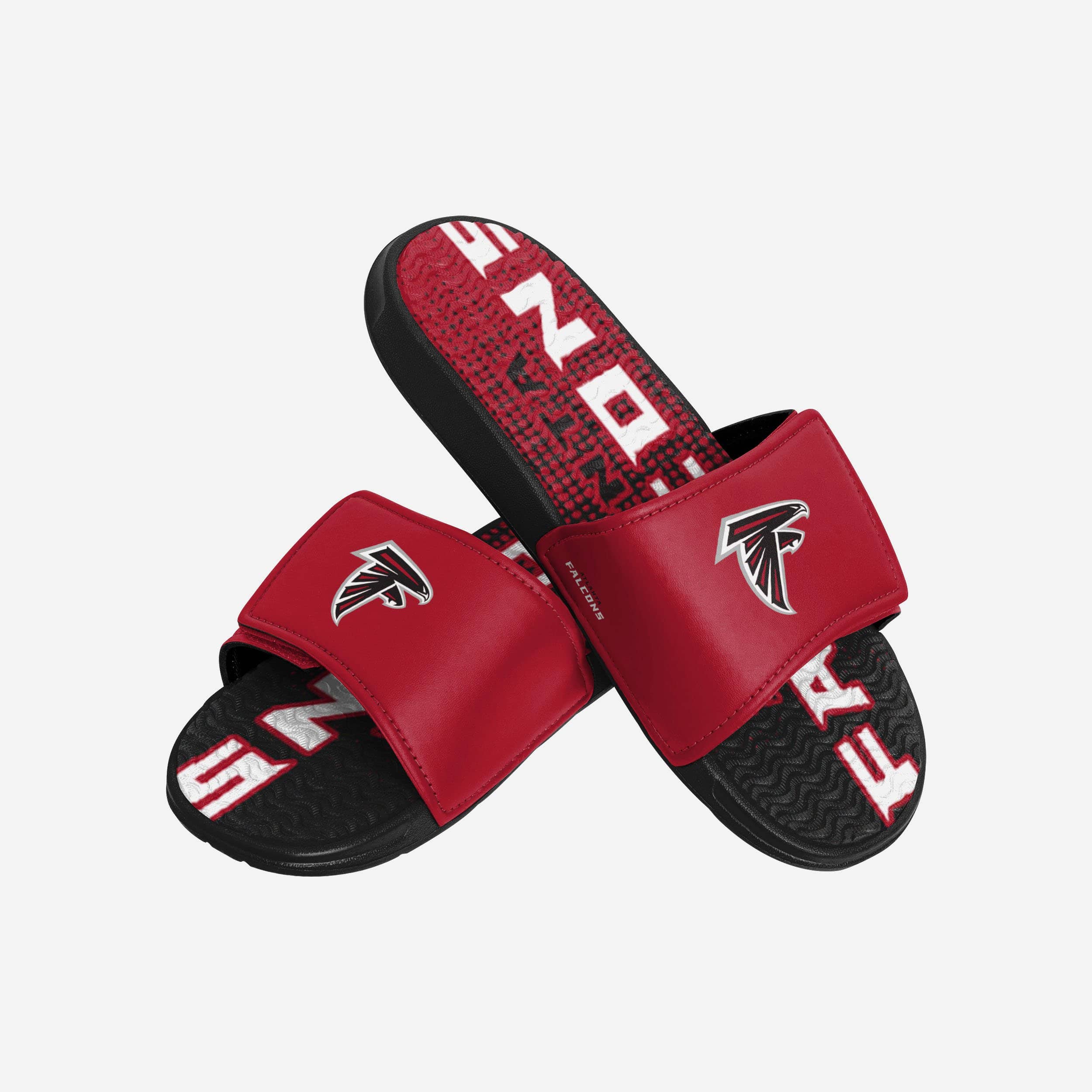 Atlanta Falcons Gradient Wordmark Gel Slides - Stylish Comfort for Fans