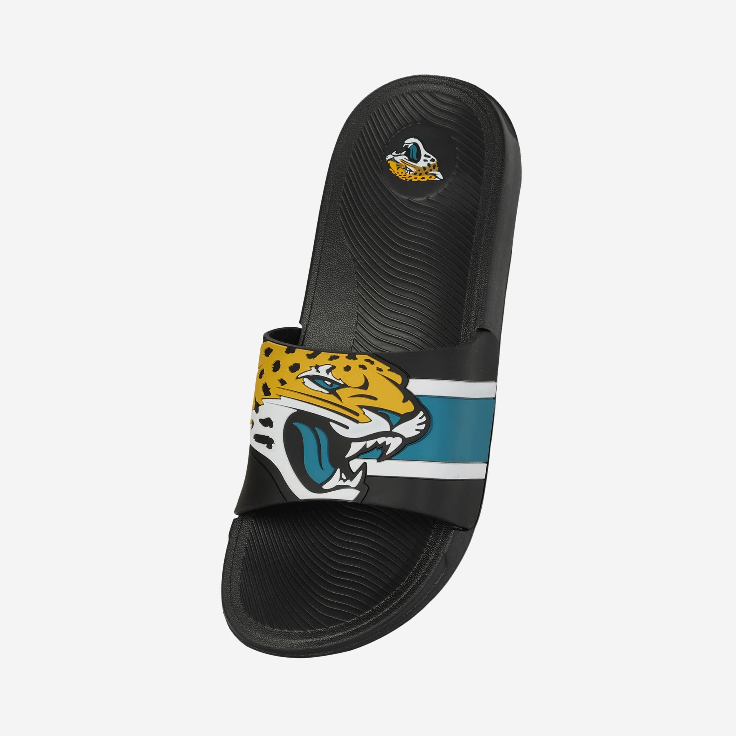 Jacksonville Jaguars Striped Big Logo Raised Slides - Show Your Team Spirit!