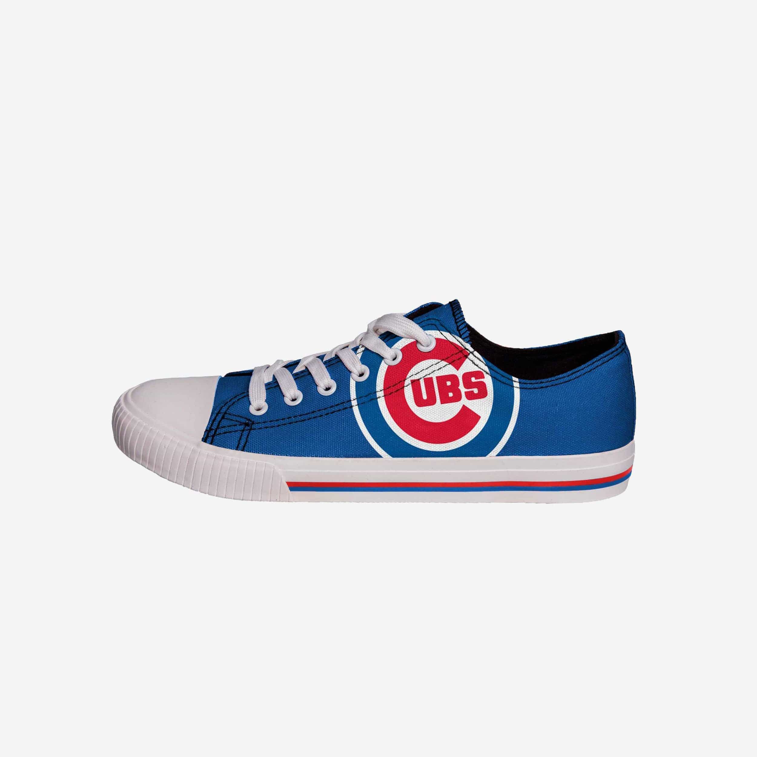 Chicago Cubs Men's Stylish Low-Top Big Logo Canvas Shoes