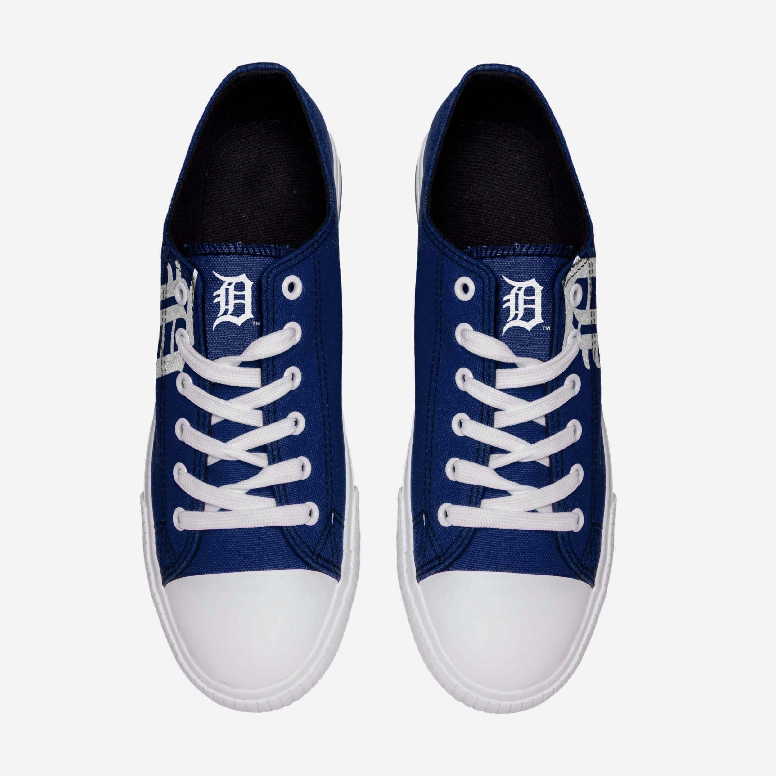 Detroit Tigers Men's Stylish Low-Top Big Logo Canvas Shoes