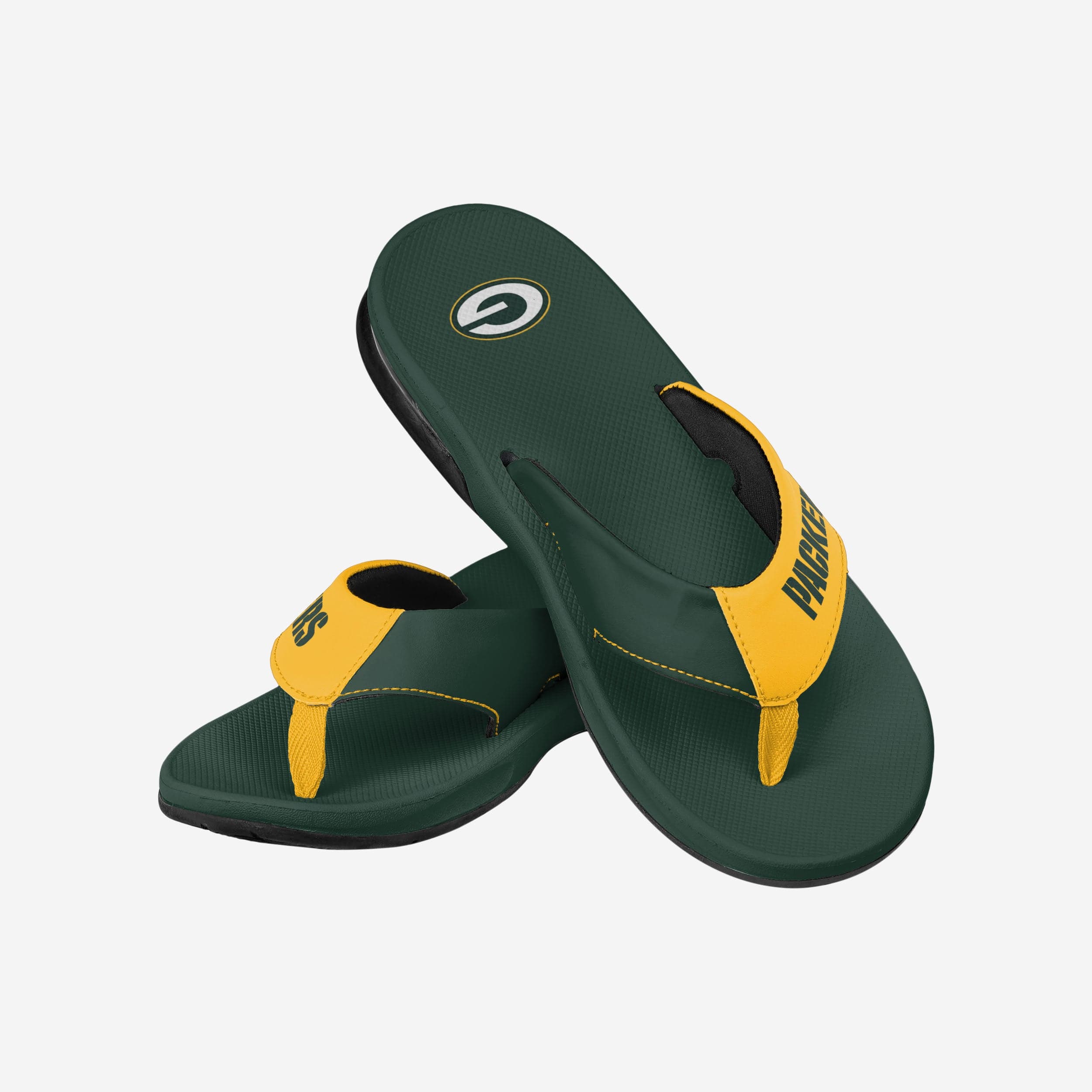 Green Bay Packers Team Color Contour Flip Flops - The Ultimate Fan Gear