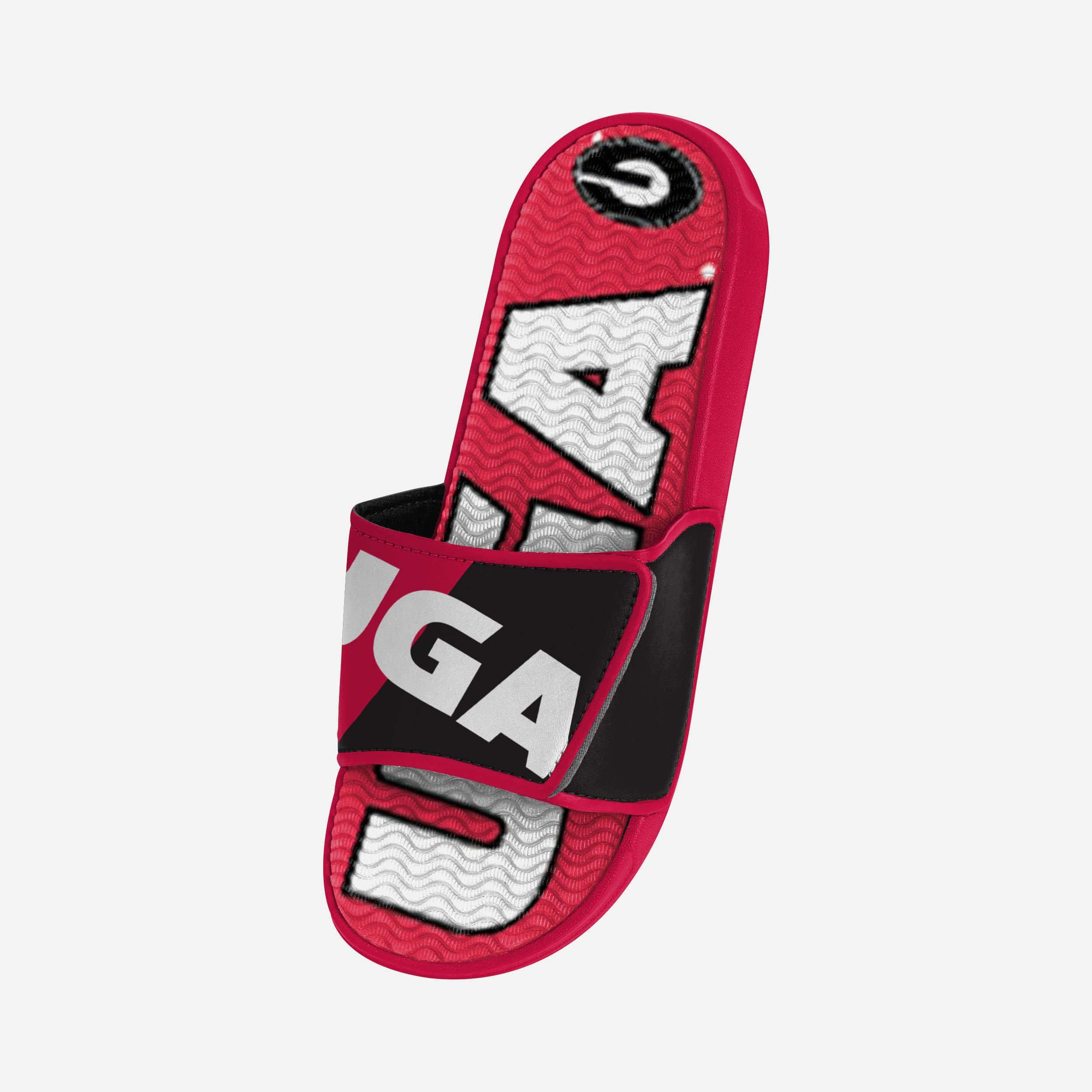 Georgia Bulldogs Bold Colorblock Gel Slides with Big Logo