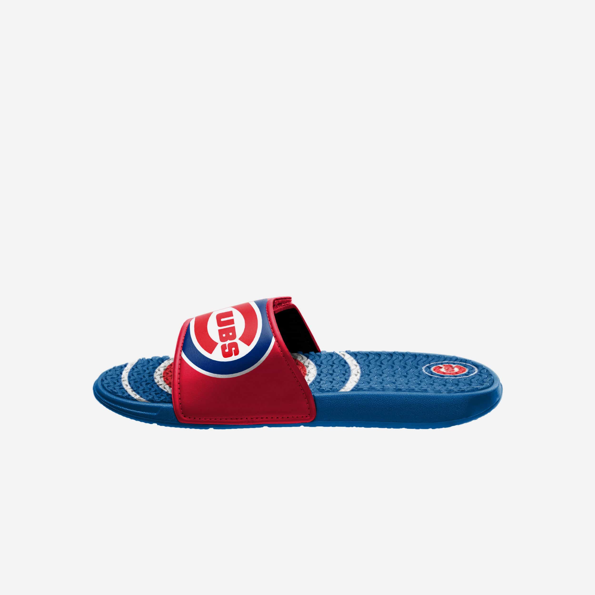 Chicago Cubs Bold Colorblock Gel Slides - Show Your Team Spirit!