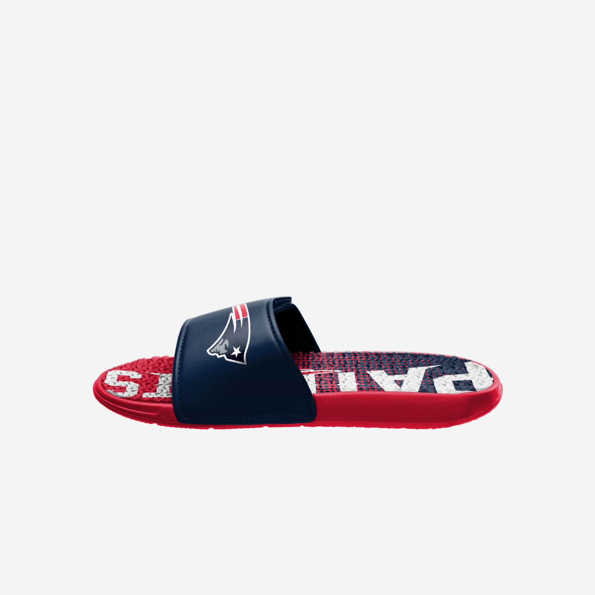 New England Patriots Gradient Wordmark Gel Slides - The Ultimate Fan Footwear