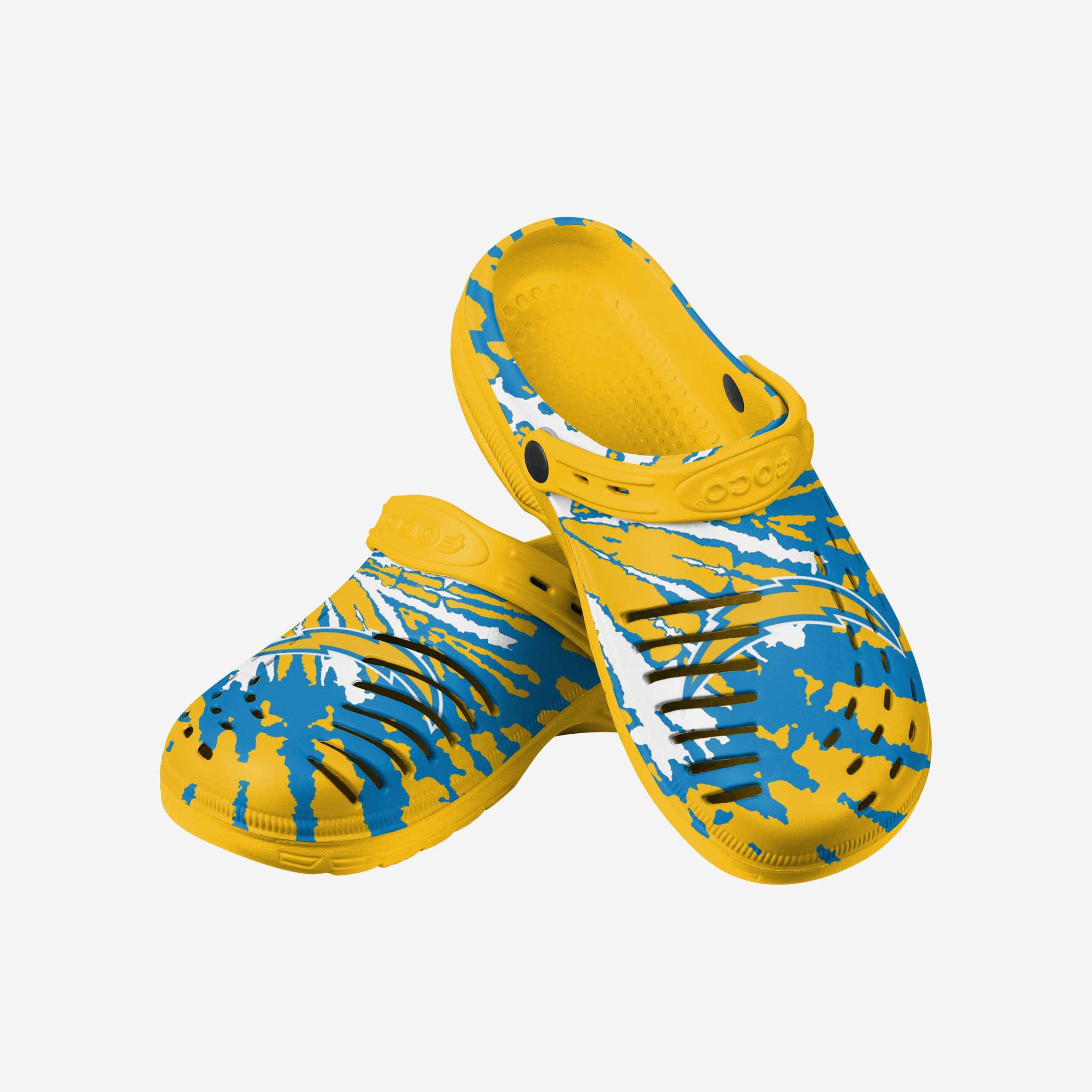 Los Angeles Chargers Stylish Tie - Dye Clogs with Straps