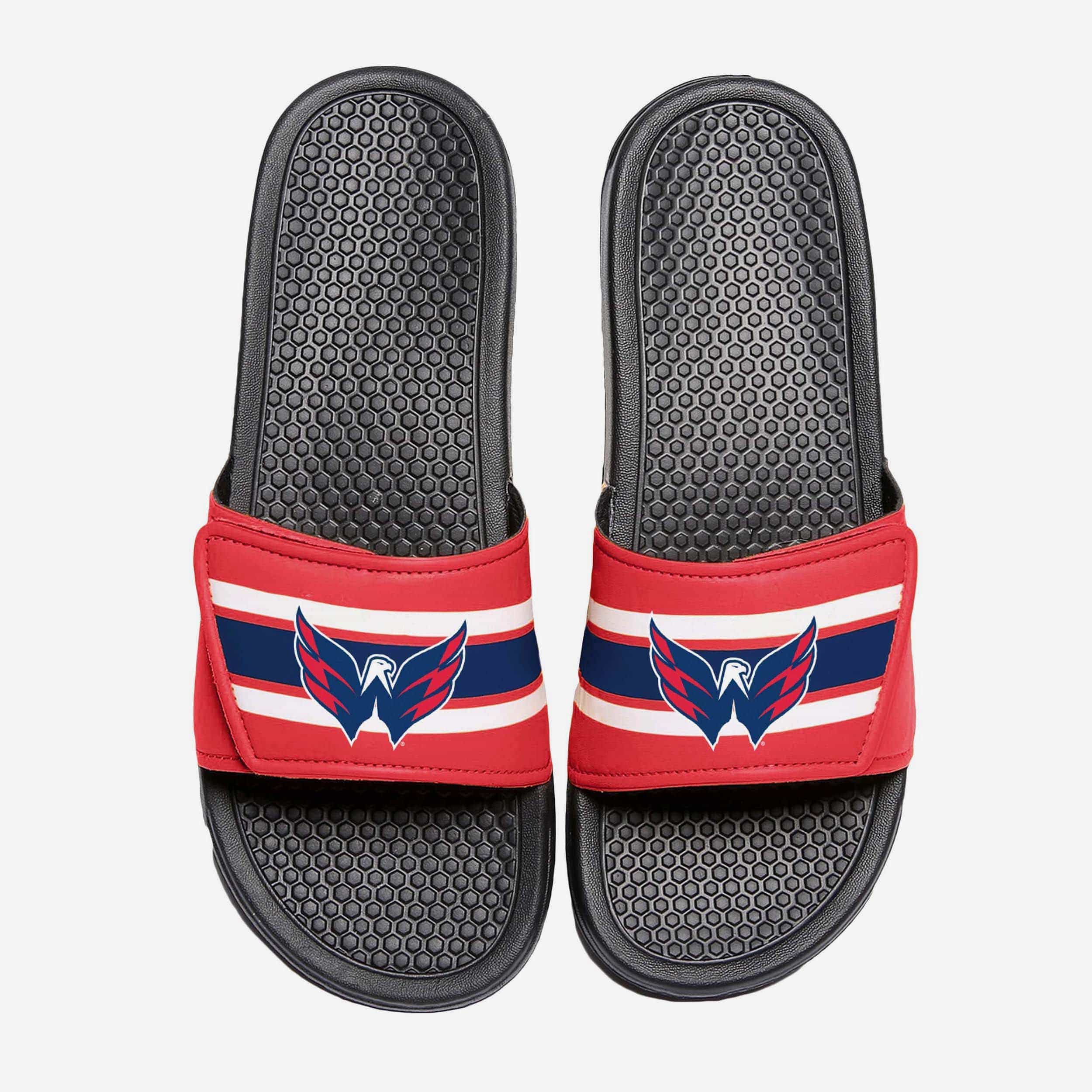 Washington Capitals Stripe Legacy Velcro Sport Slides - The Ultimate Footwear