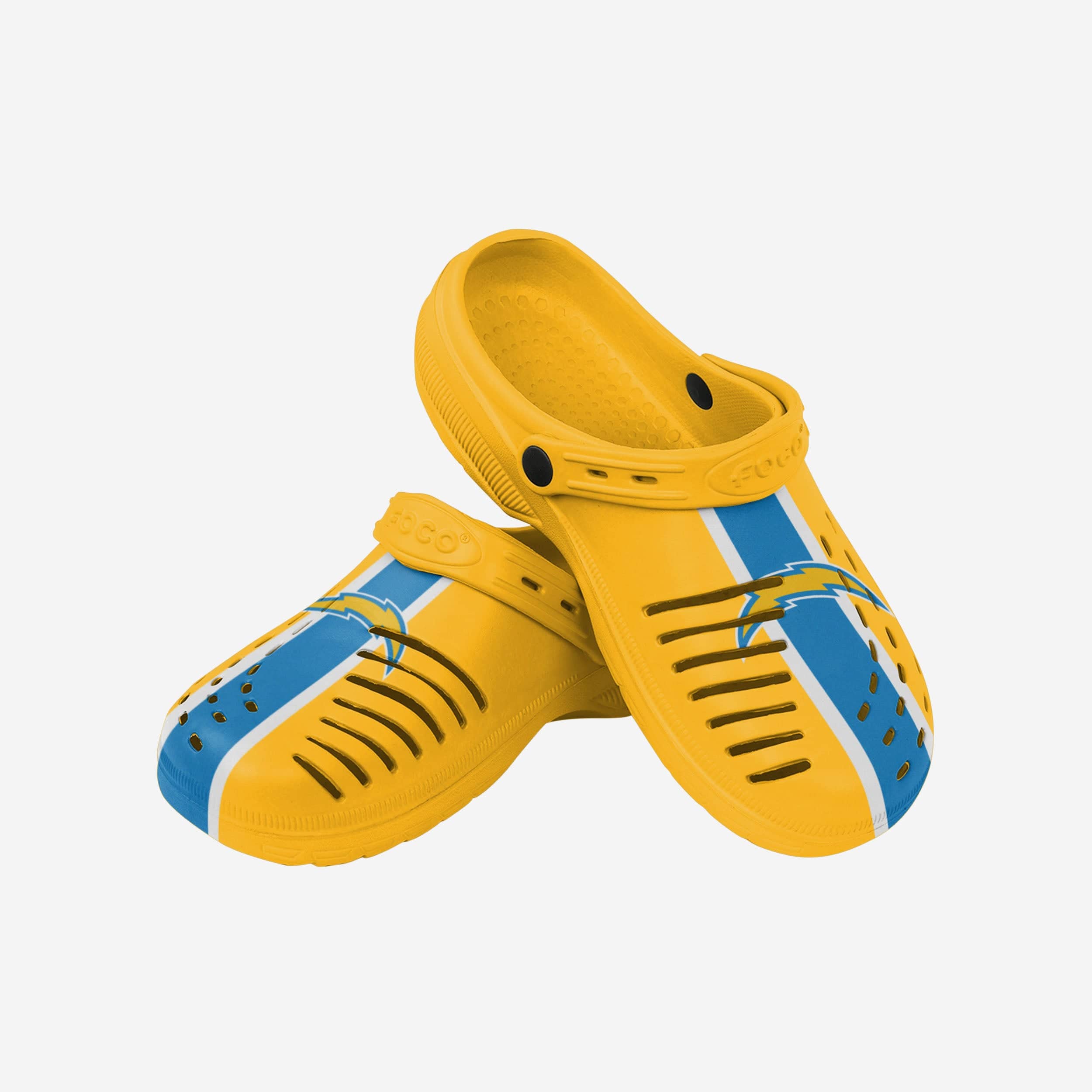 Los Angeles Chargers Team Stripe Clogs with Straps - Unleash Your Team Spirit!