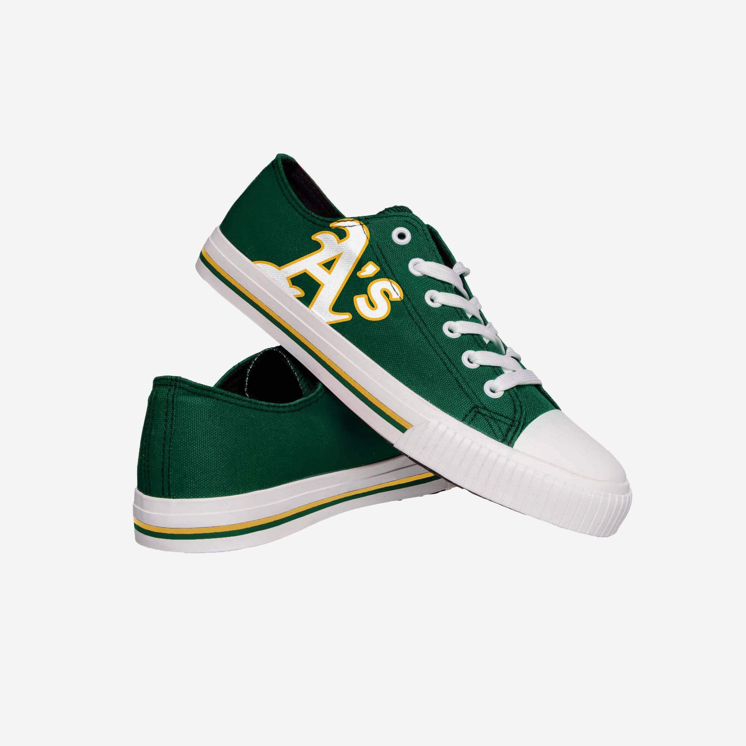 Oakland Athletics Men's Stylish Low-Top Big Logo Canvas Shoes