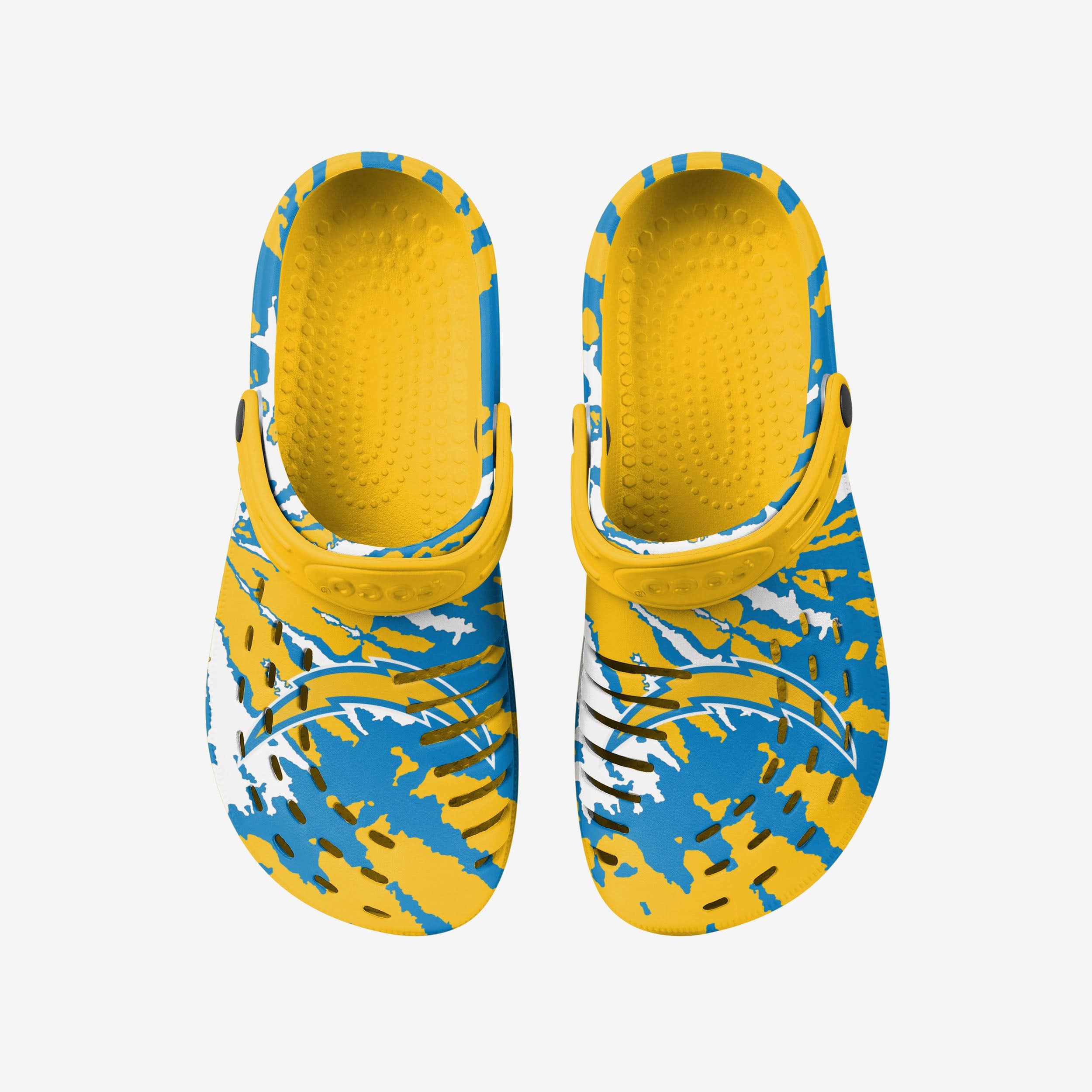 Los Angeles Chargers Stylish Tie - Dye Clogs with Straps