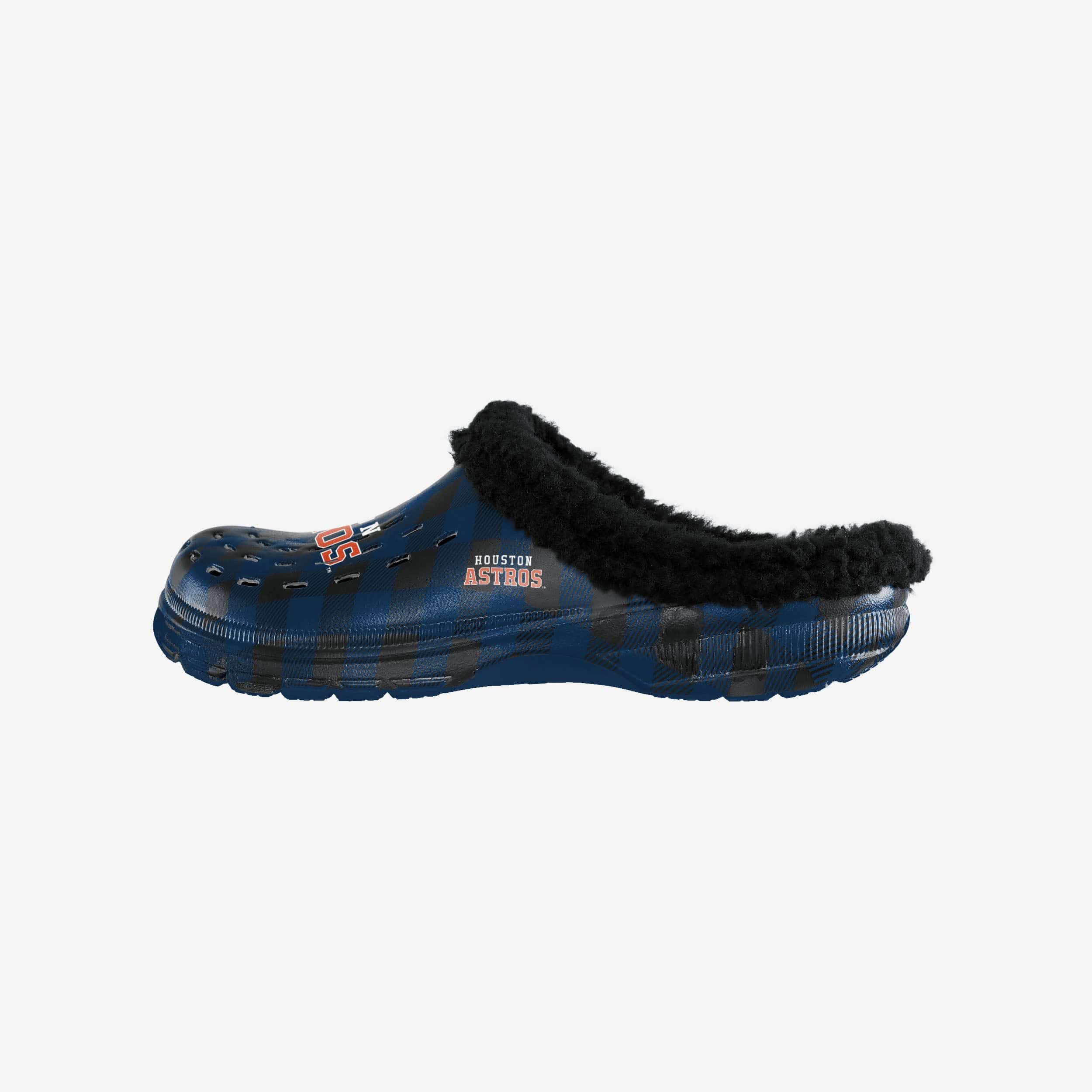 Houston Astros Super Soft Sherpa Lined Buffalo Check Clogs