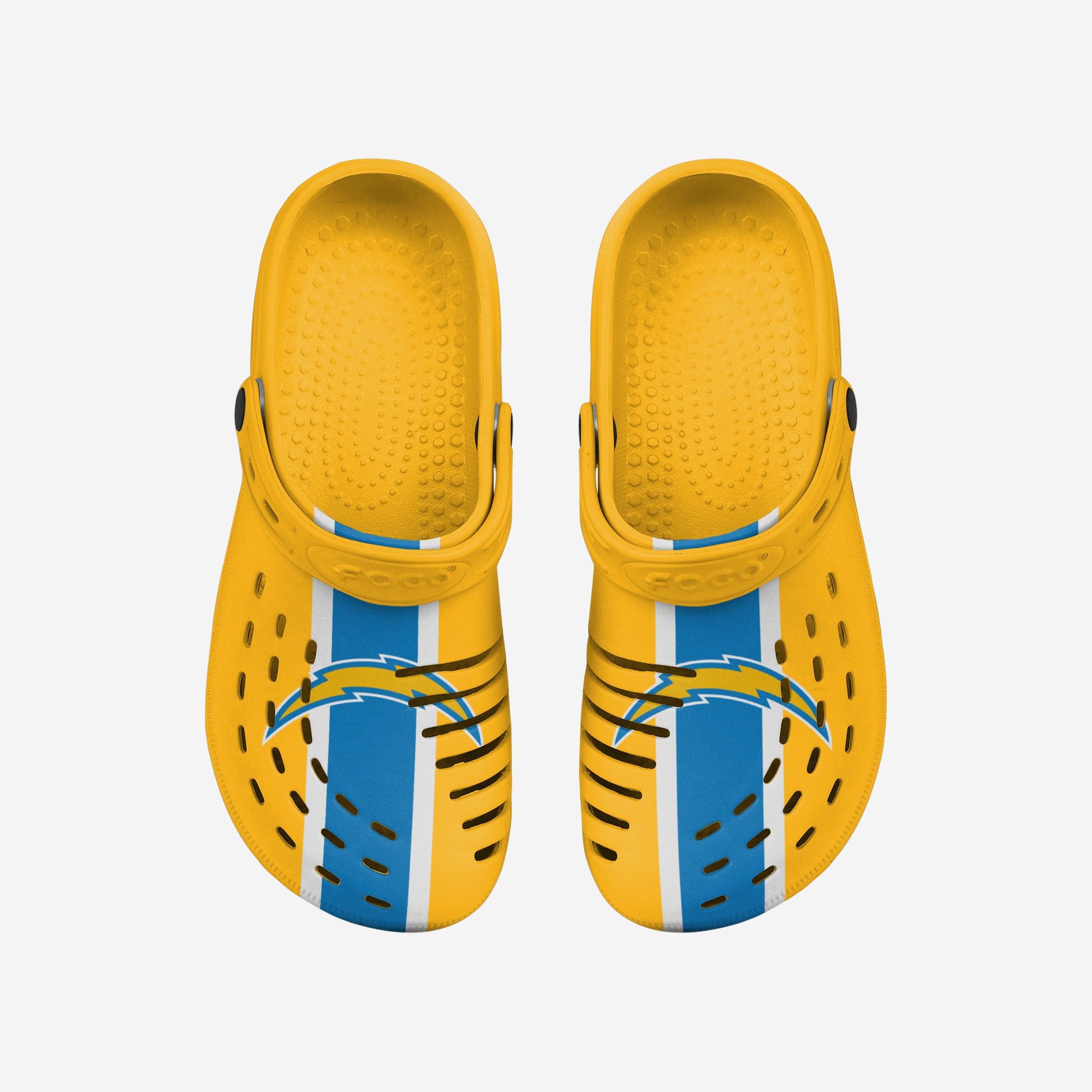 Los Angeles Chargers Team Stripe Clogs with Straps - Unleash Your Team Spirit!