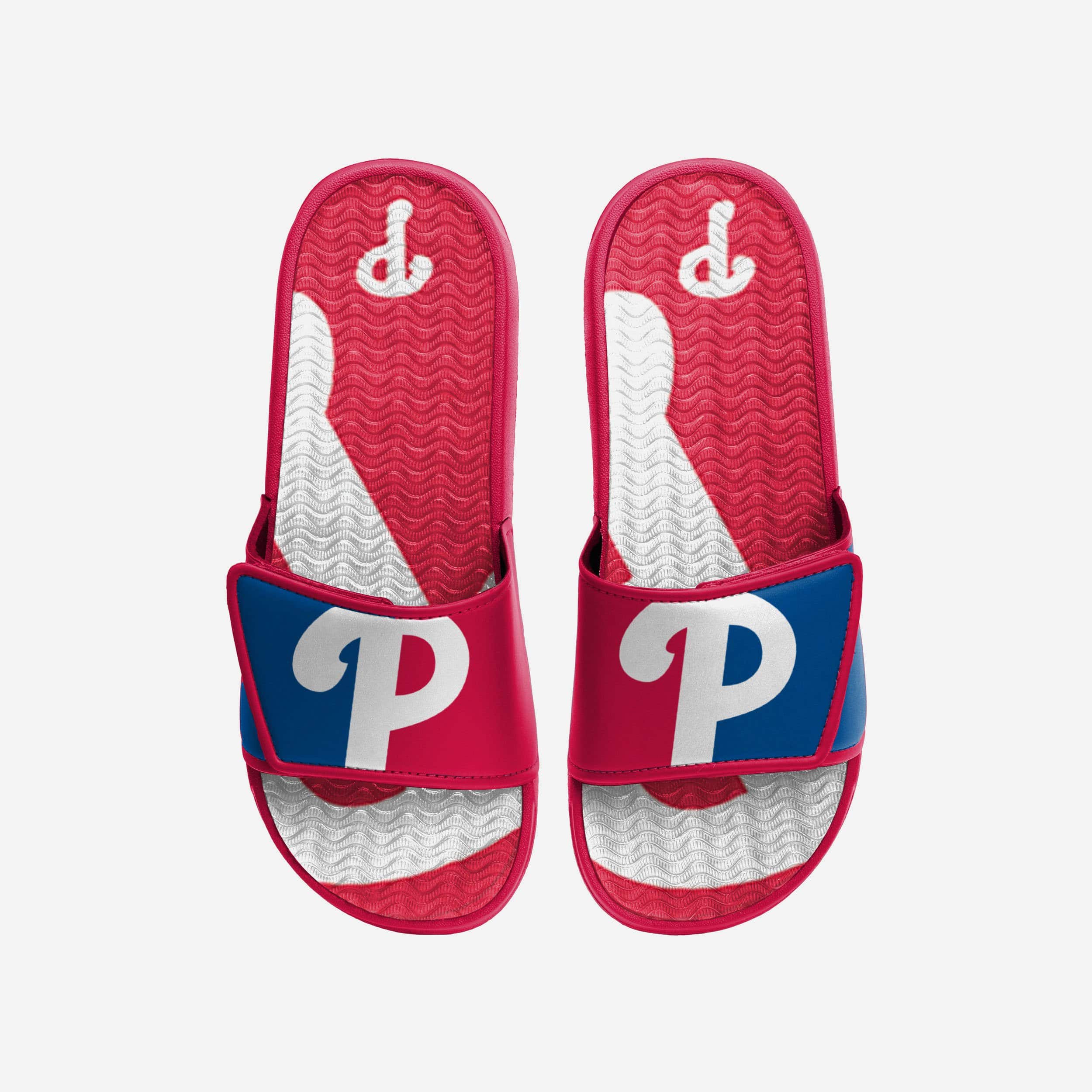 Philadelphia Phillies Colorblock Gel Slides - Big Logo Edition