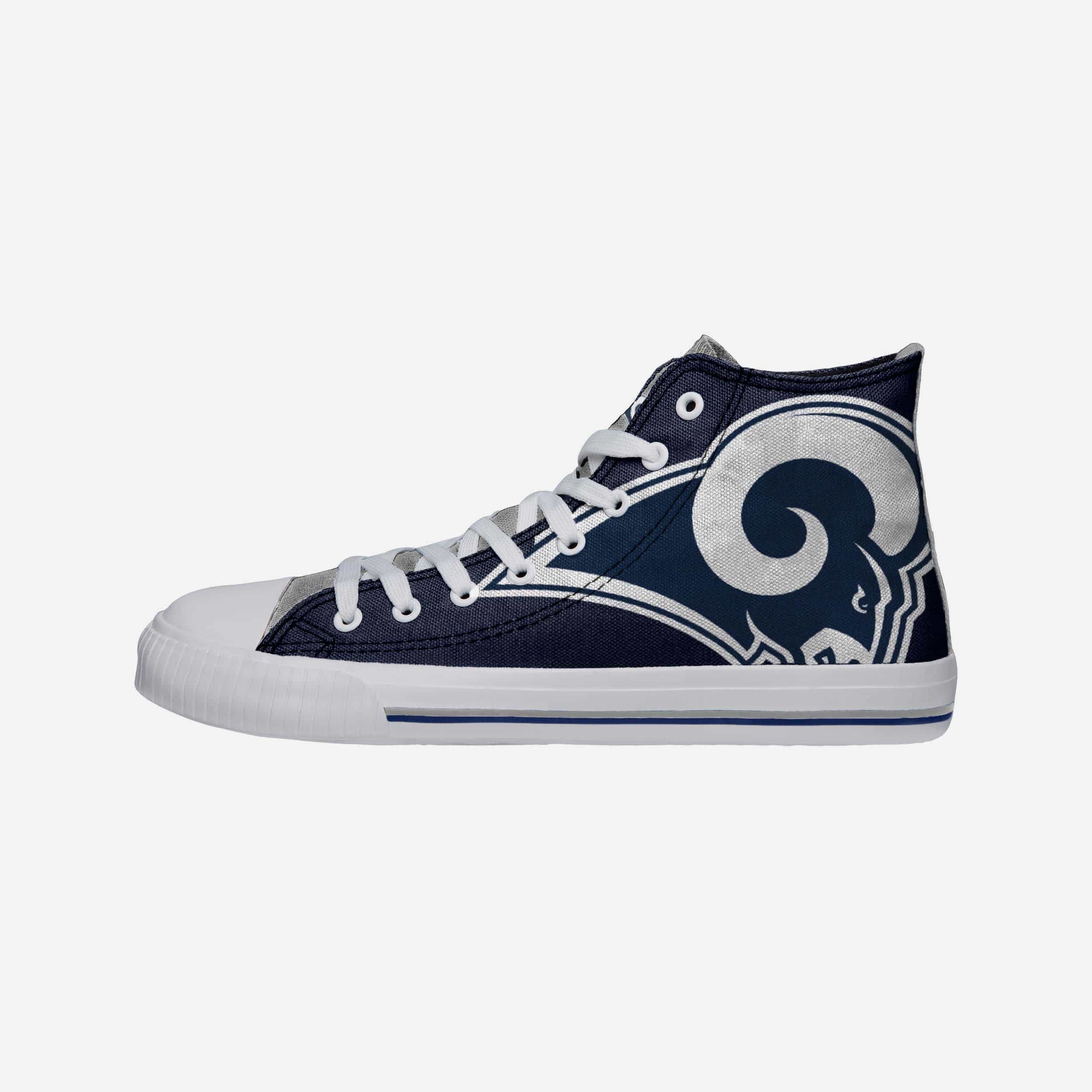 Los Angeles Rams Men's High-Top Big Logo Canvas Sneakers - Show Your Team Spirit!