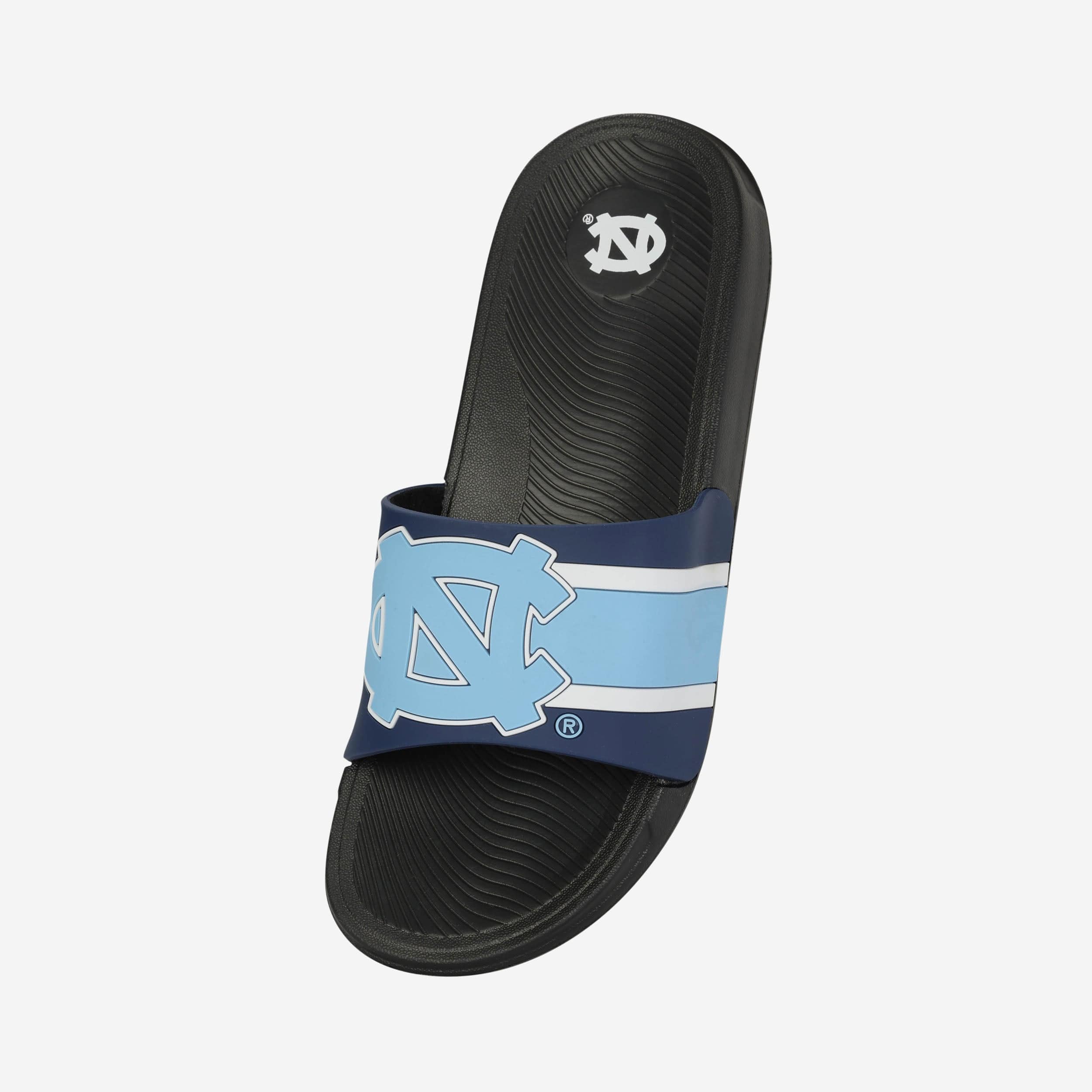 North Carolina Tar Heels Striped Big Logo Raised Slides - Stylish Team Spirit