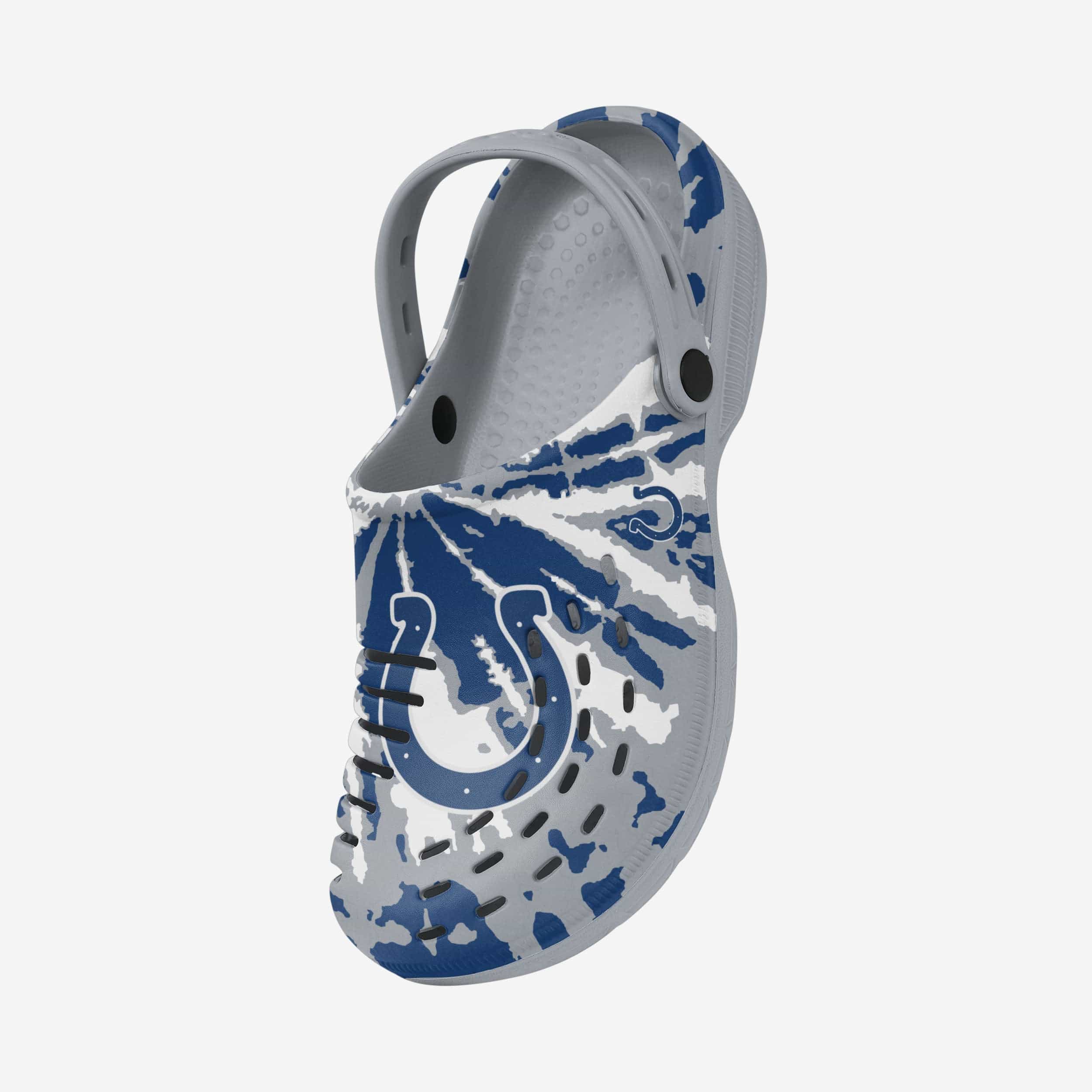 Awesome Indianapolis Colts Tie - Dye Clogs with Straps