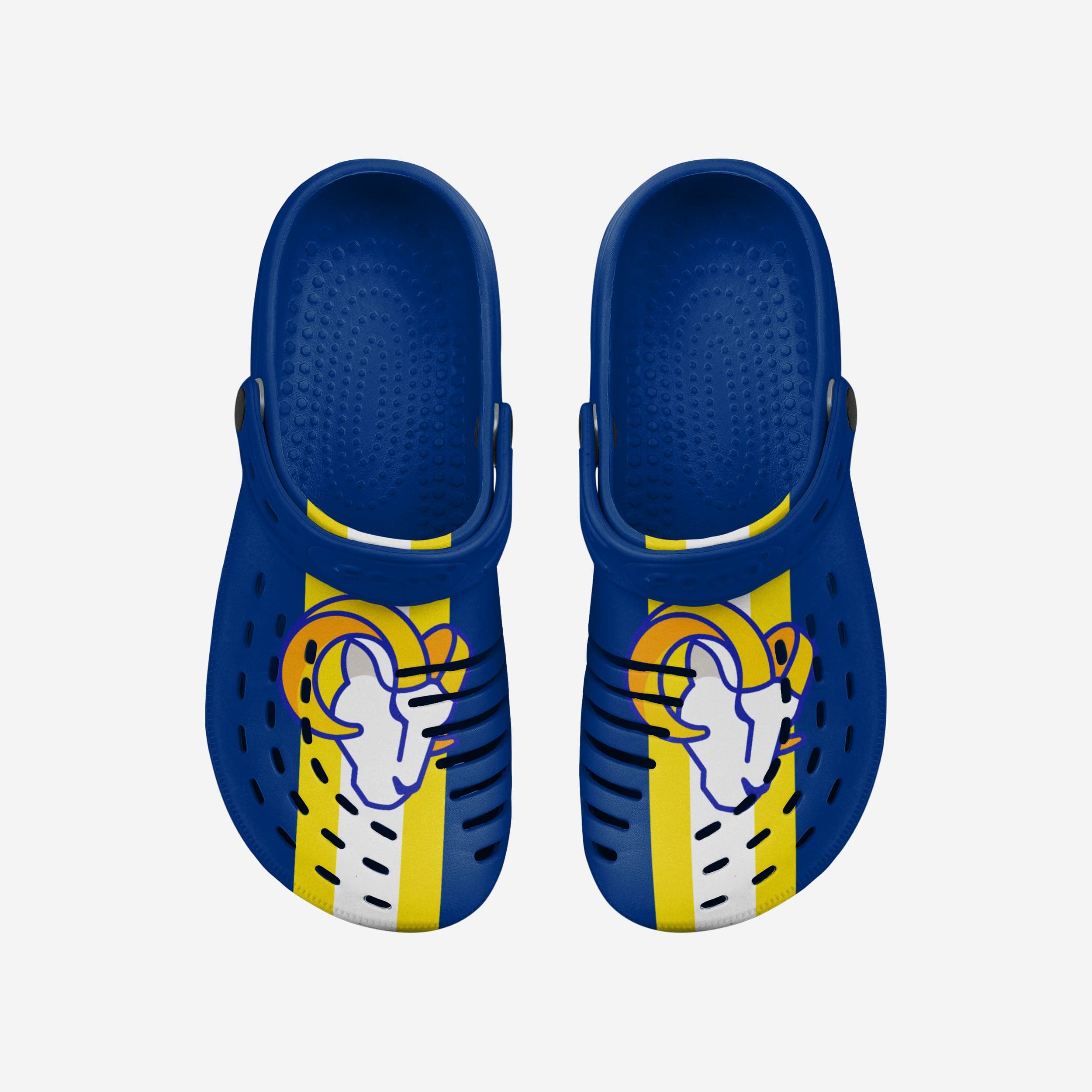 Los Angeles Rams Team Stripe Clogs with Straps - Game - Ready Style!