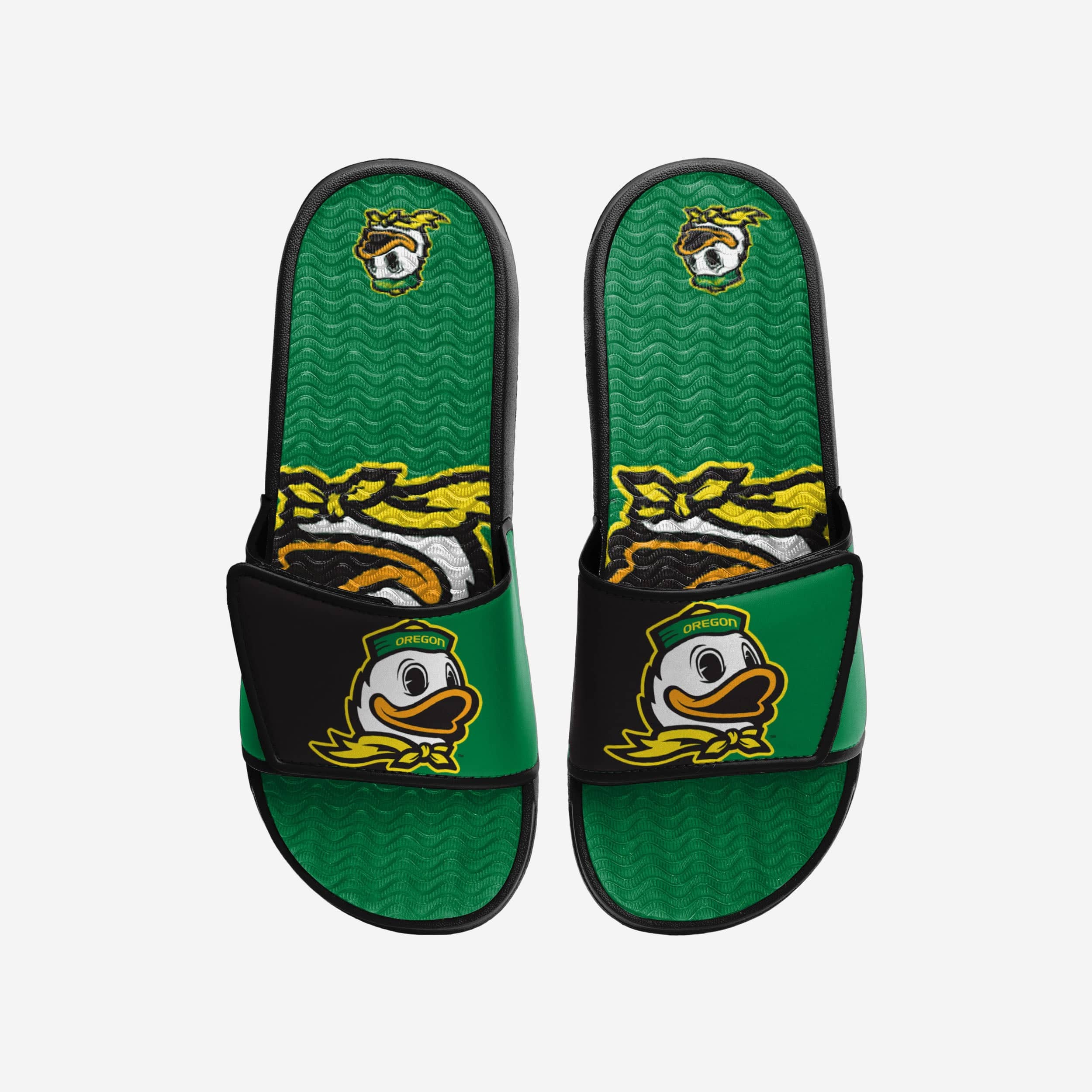 Oregon Ducks Colorblock Gel Slides with Big Logo - Show Your Team Spirit!
