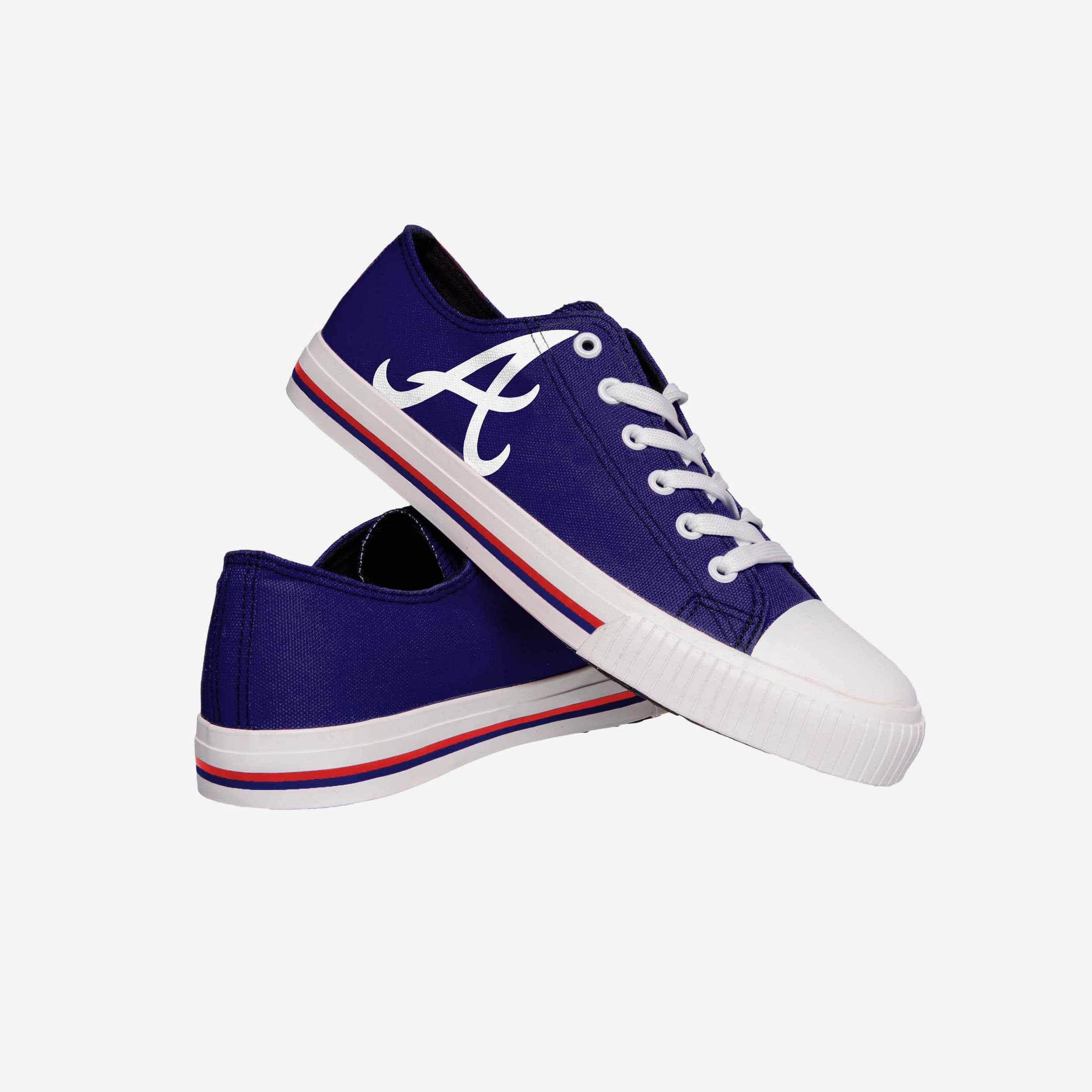 Atlanta Braves Men's Stylish Low-Top Big Logo Canvas Shoes