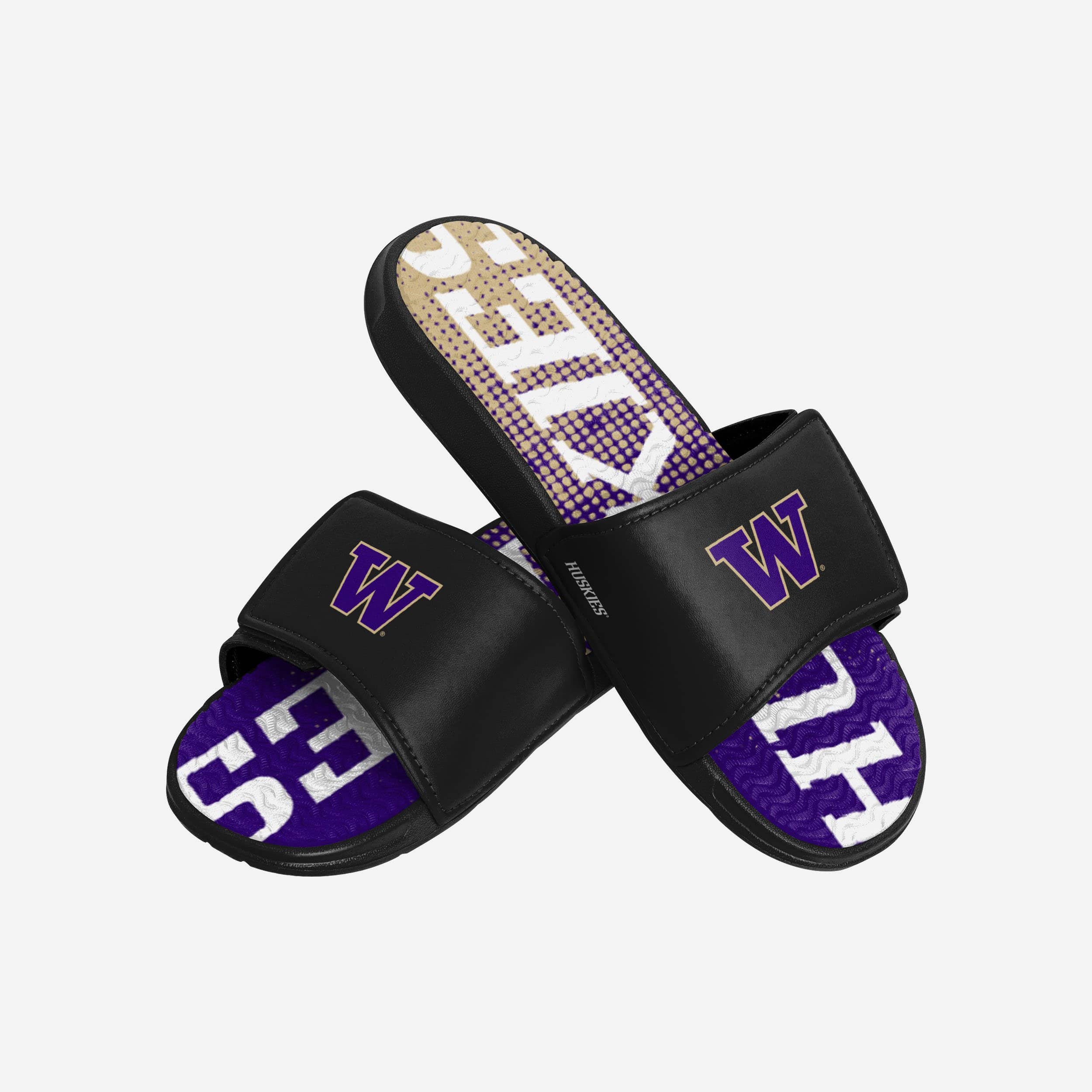 Washington Huskies Gradient Wordmark Gel Slides - The Ultimate Fan Footwear