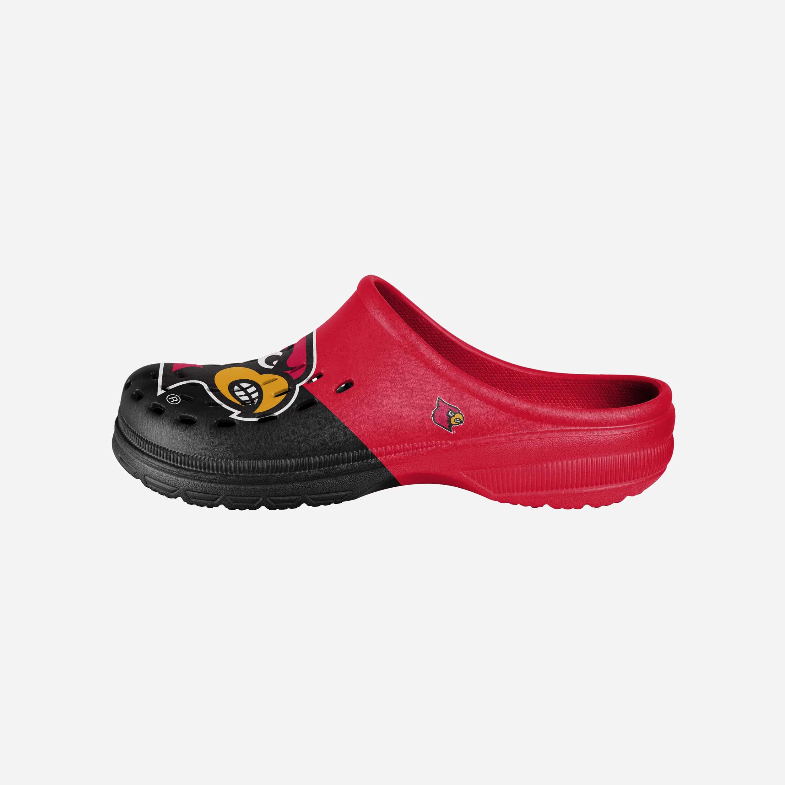 Louisville Cardinals Stylish Colorblock Big Logo Clogs
