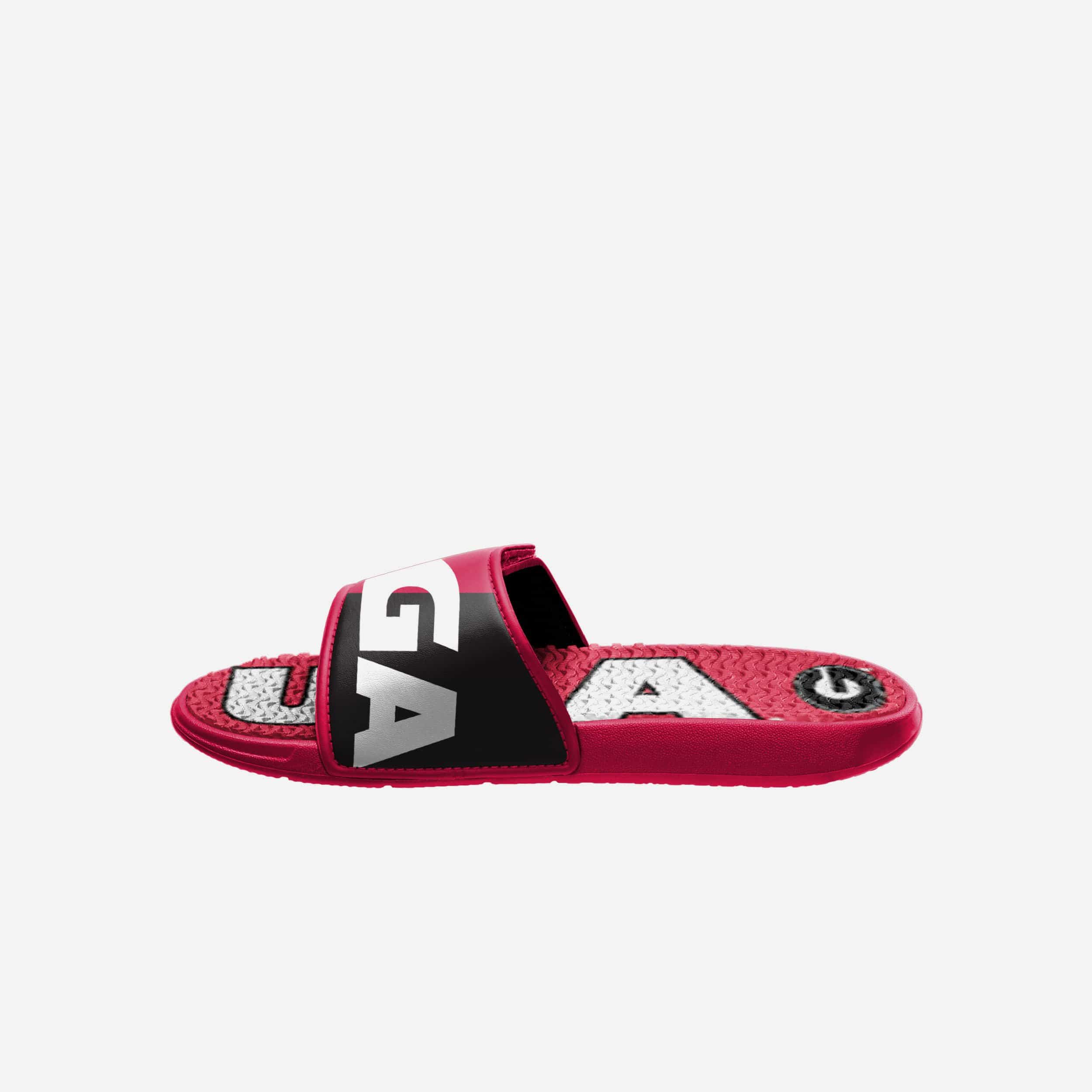 Georgia Bulldogs Bold Colorblock Gel Slides with Big Logo