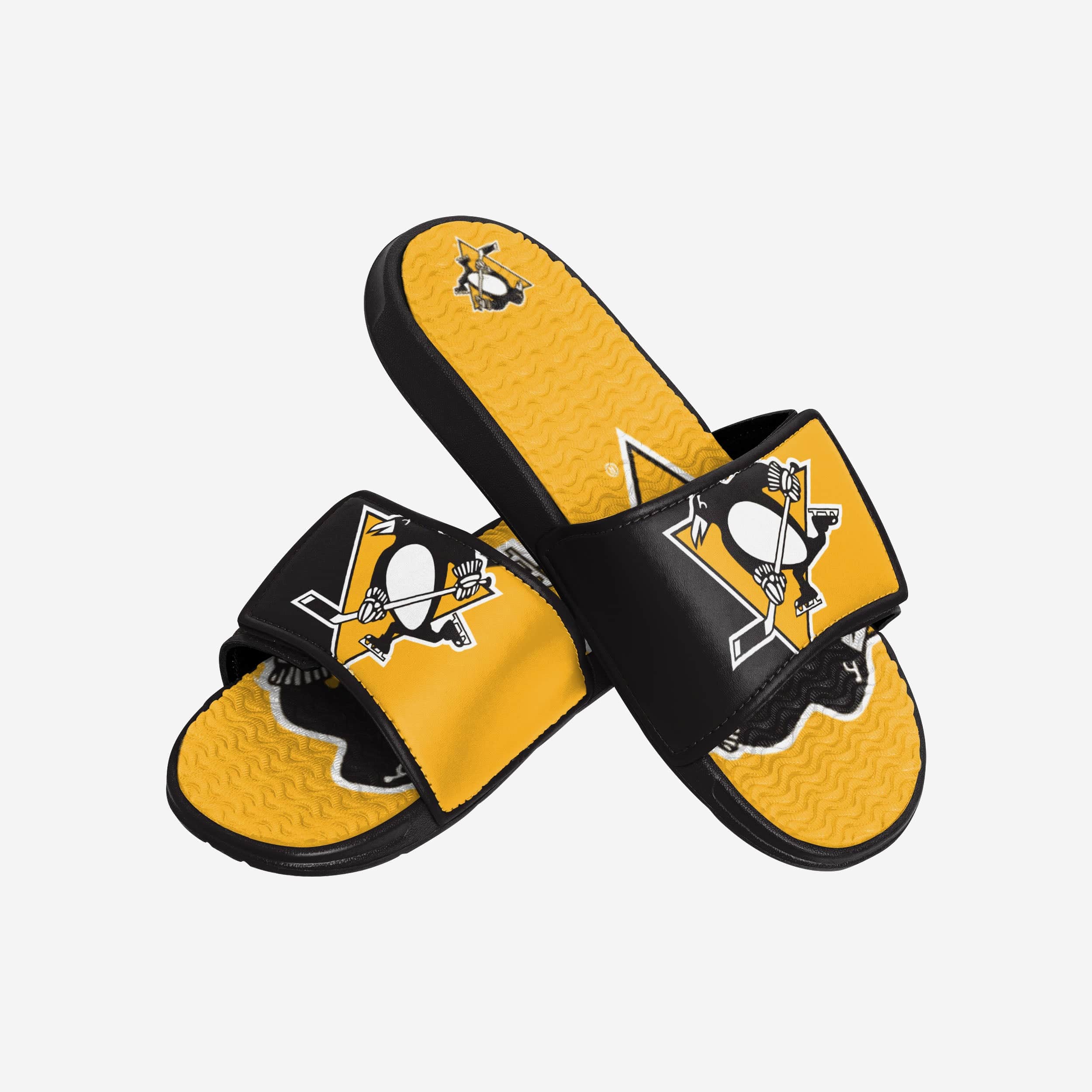 Pittsburgh Penguins Colorblock Gel Slides with Big Logo - Show Your Team Spirit!