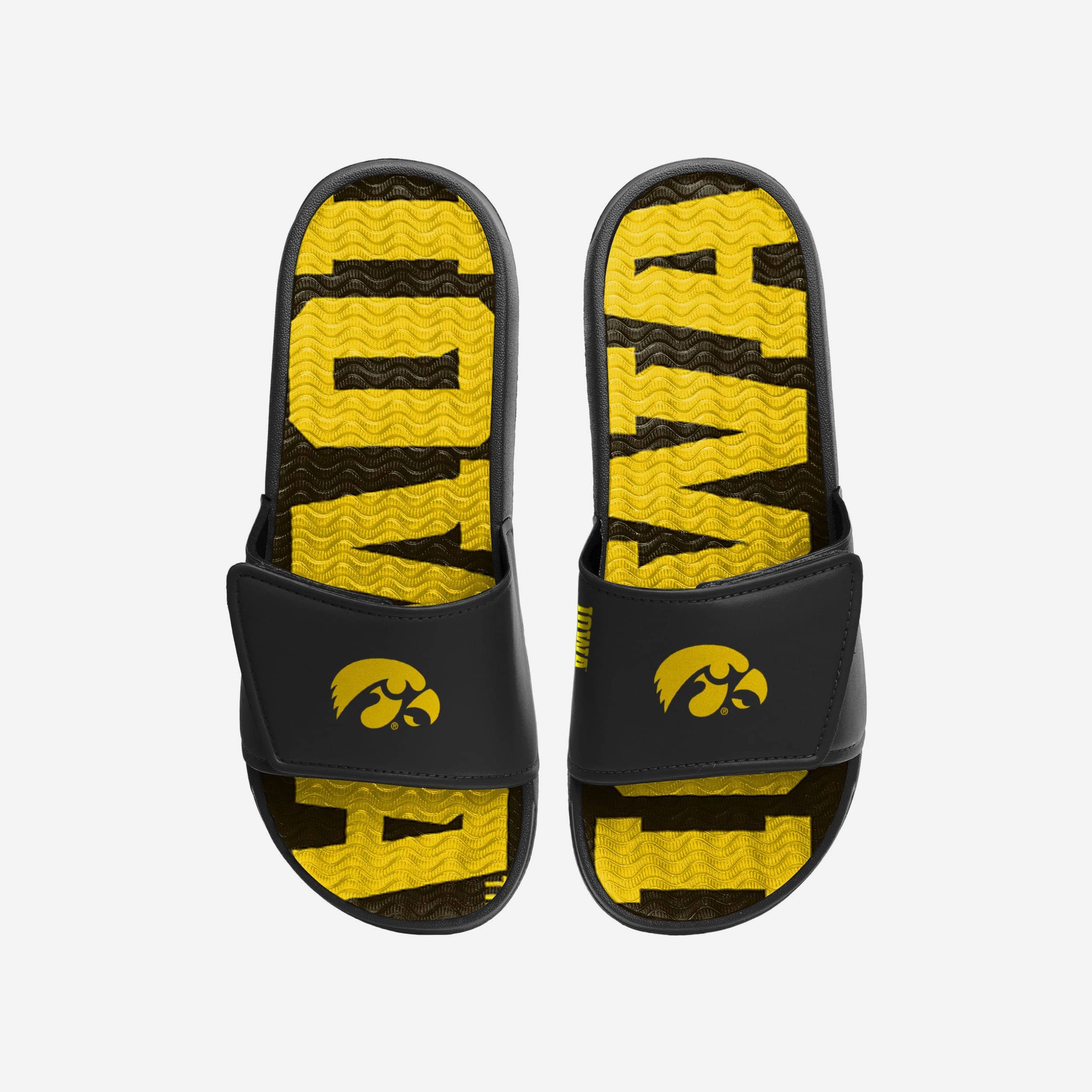 Iowa Hawkeyes Gradient Wordmark Gel Slides - Comfort and Team Spirit!